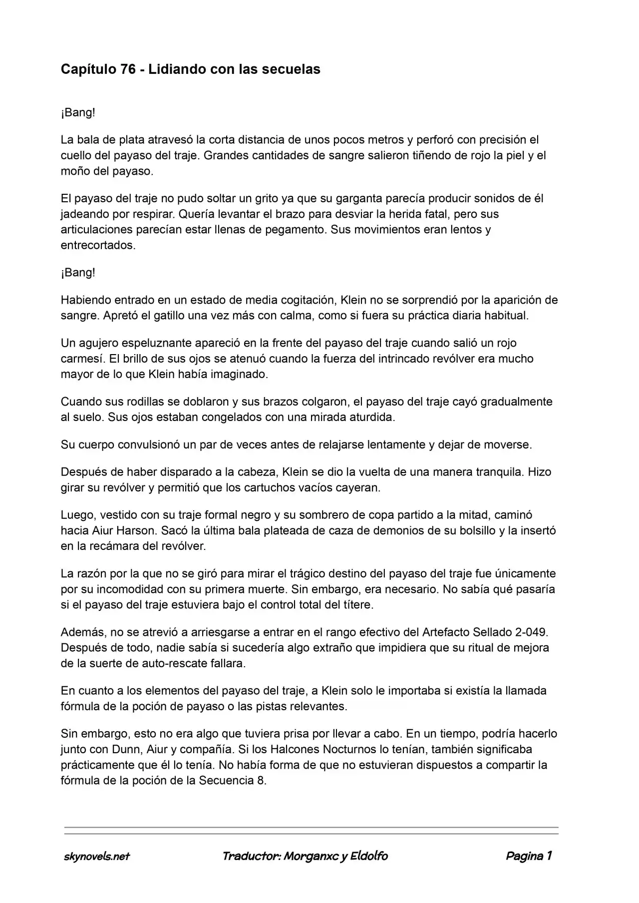 Lord Of The Mysteries (Novela) - Capítulo 76 - Página 1 - LectorTMOo