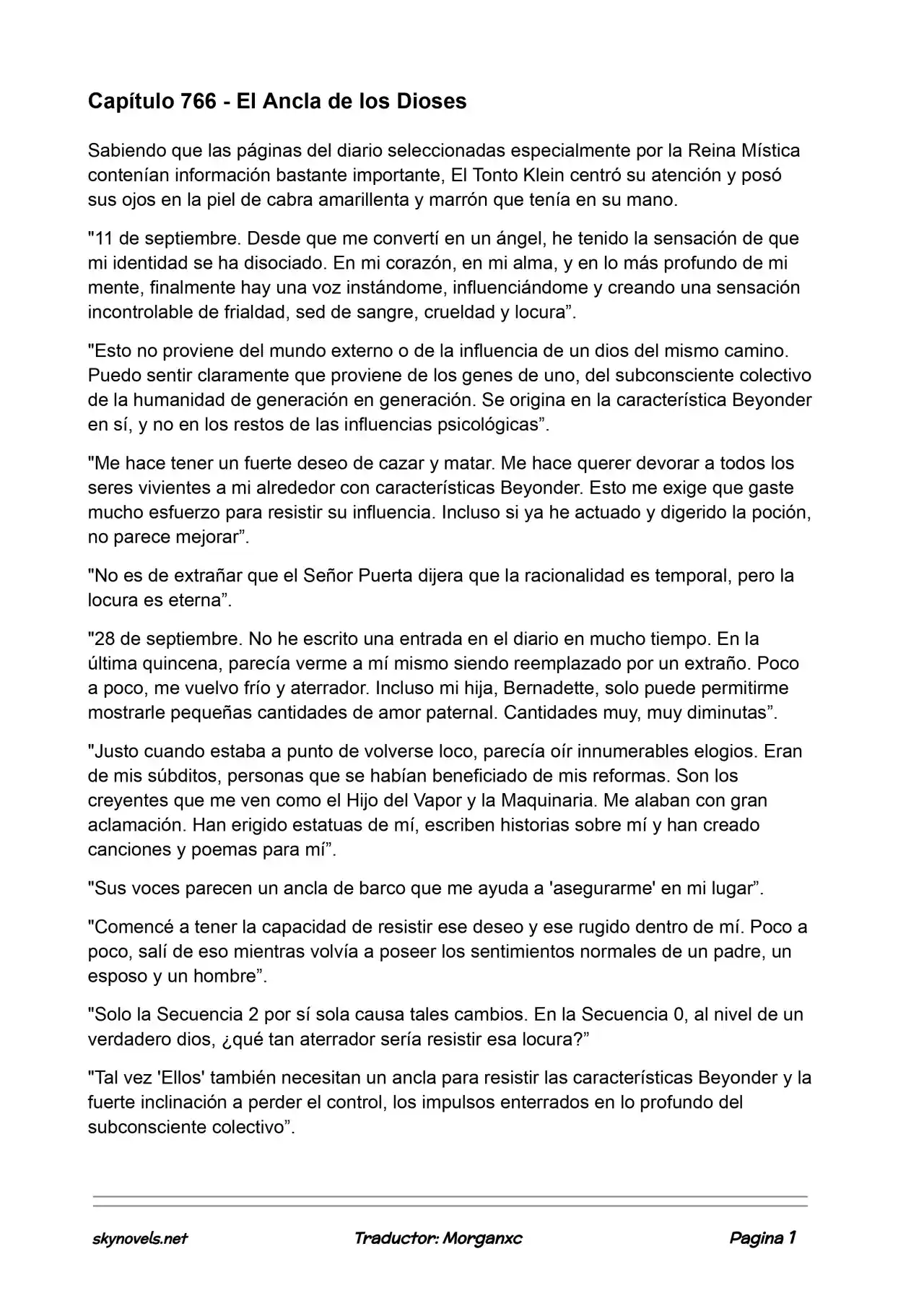 Lord Of The Mysteries (Novela) - Capítulo 766 - Página 1 - LectorTMOo