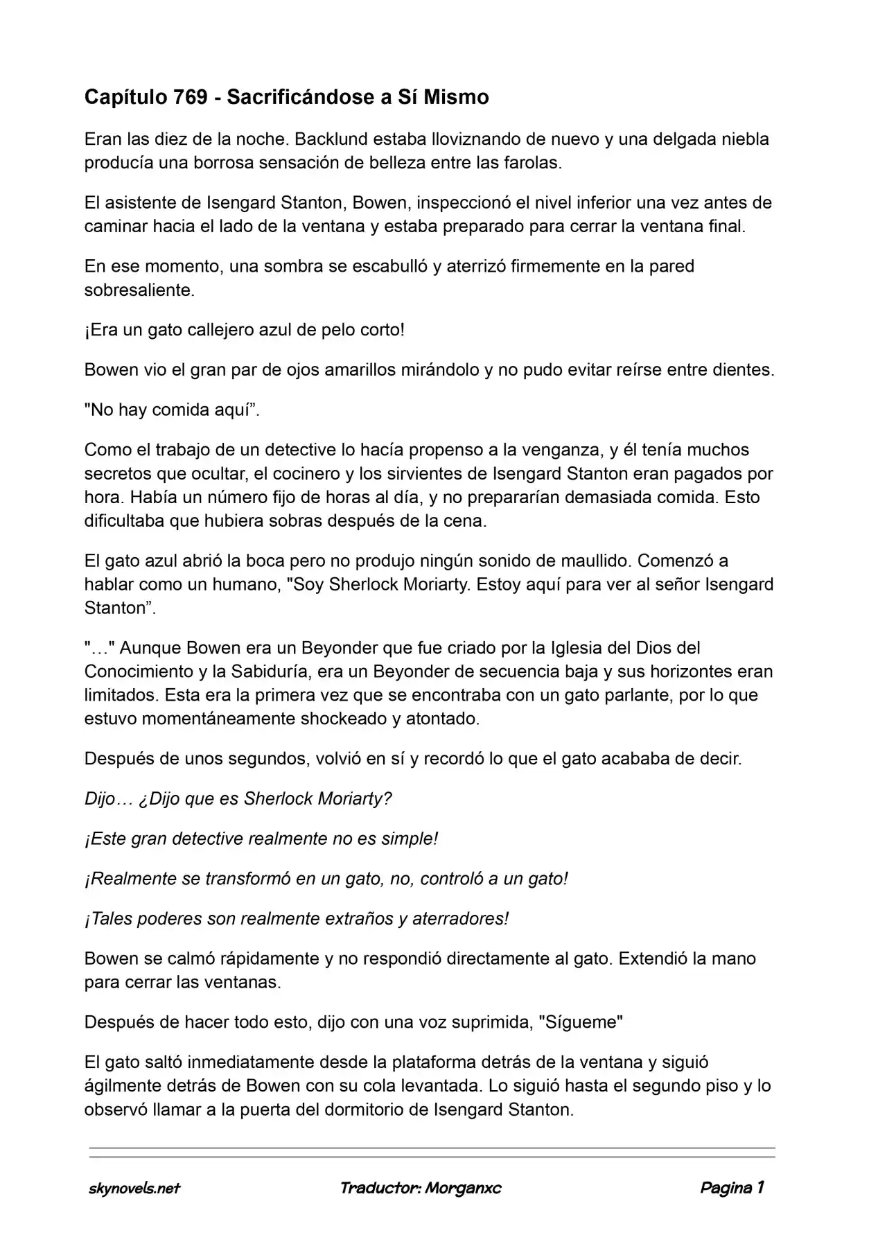 Lord Of The Mysteries (Novela) - Capítulo 769 - Página 1 - LectorTMOo
