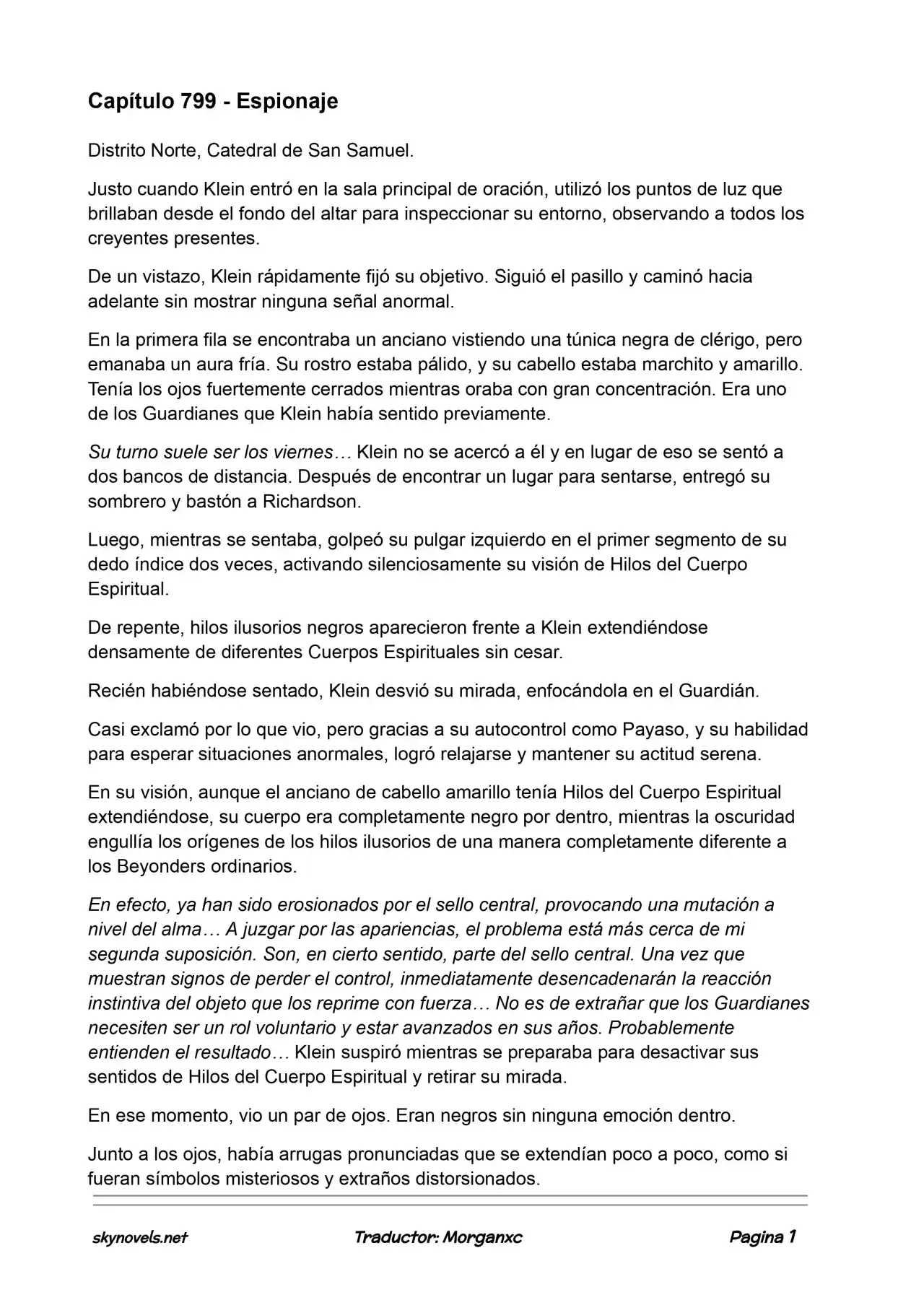 Lord Of The Mysteries (Novela) - Capítulo 799 - Página 1 - LectorTMOo