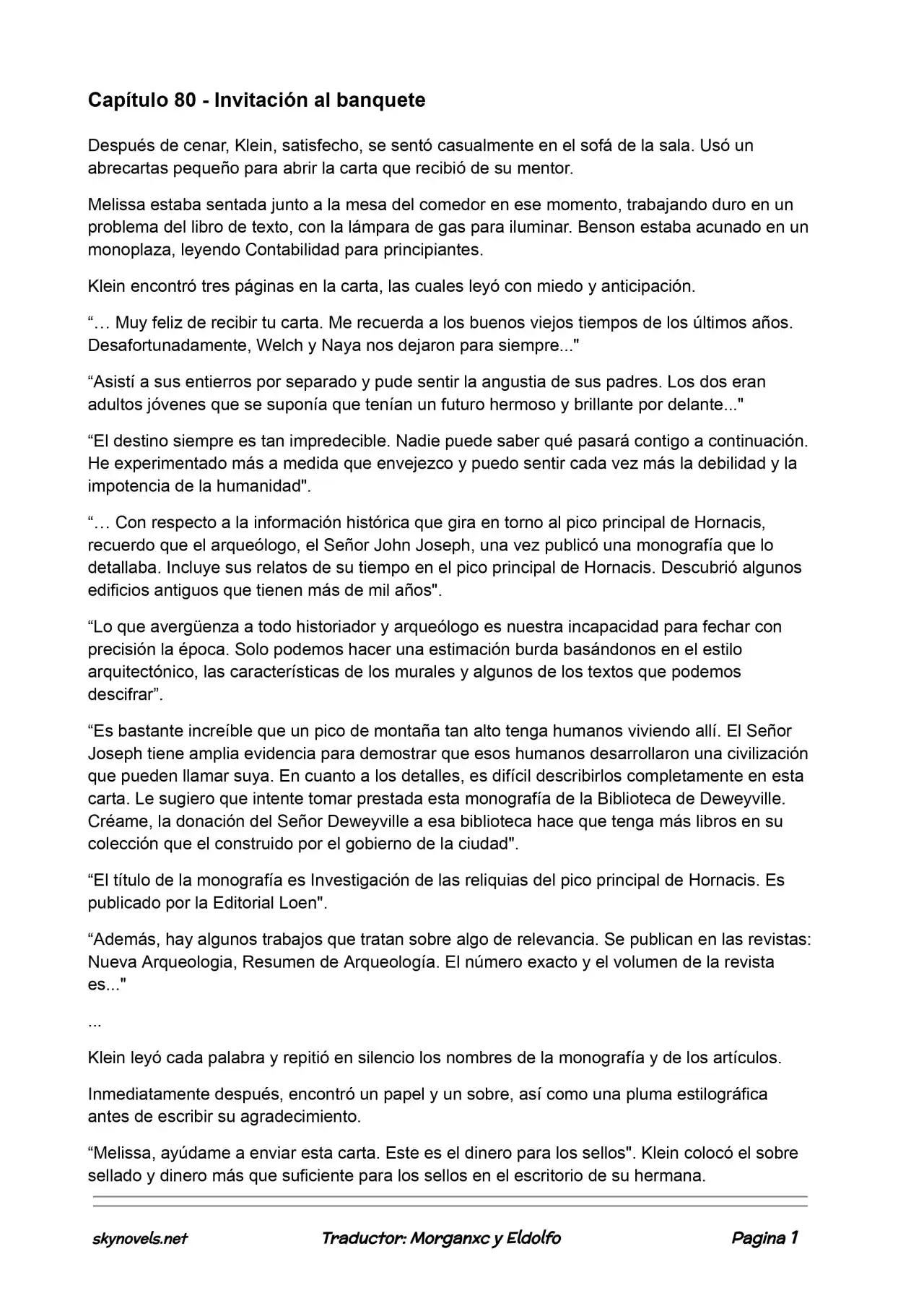 Lord Of The Mysteries (Novela) - Capítulo 80 - Página 1 - LectorTMOo