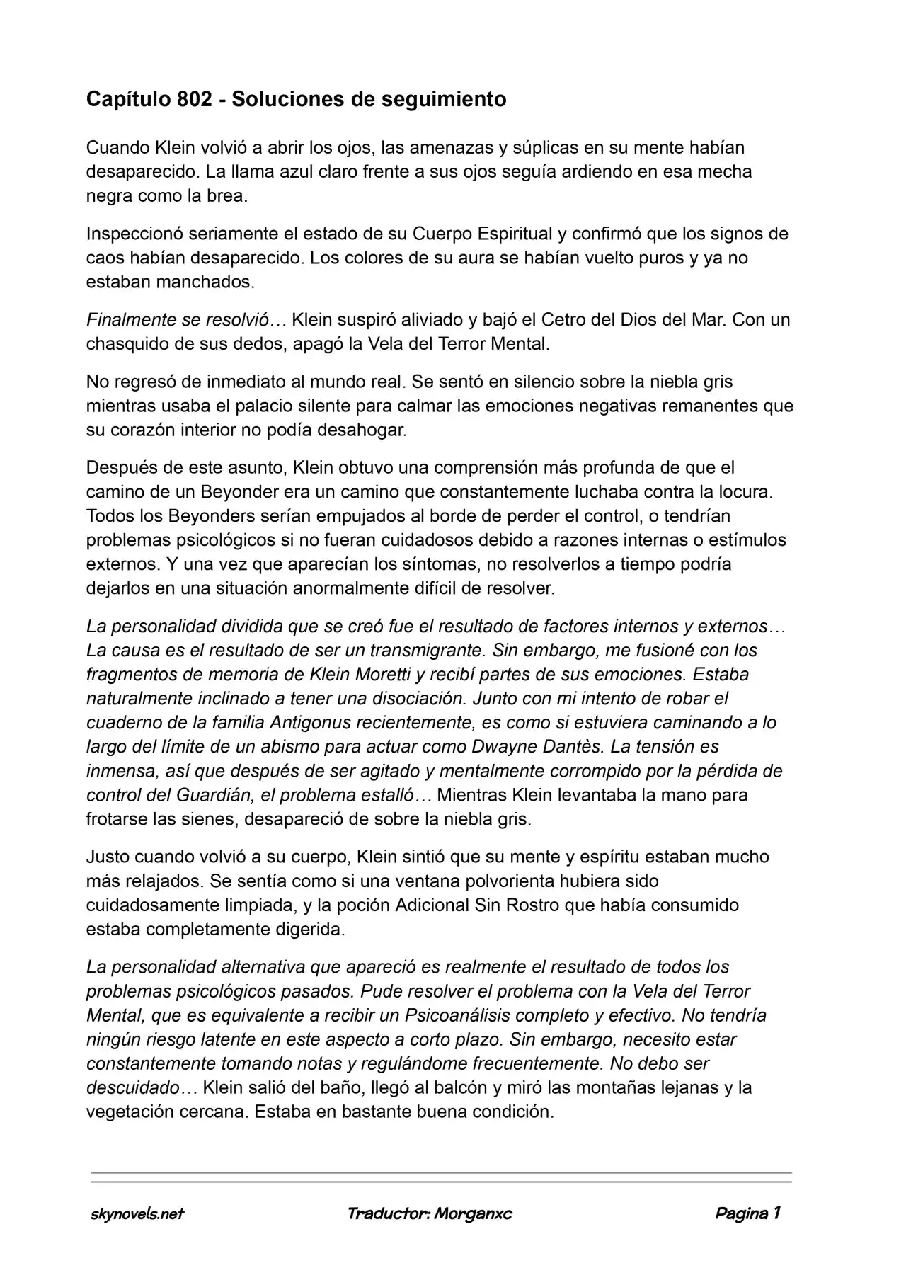 Lord Of The Mysteries (Novela) - Capítulo 802 - Página 1 - LectorTMOo
