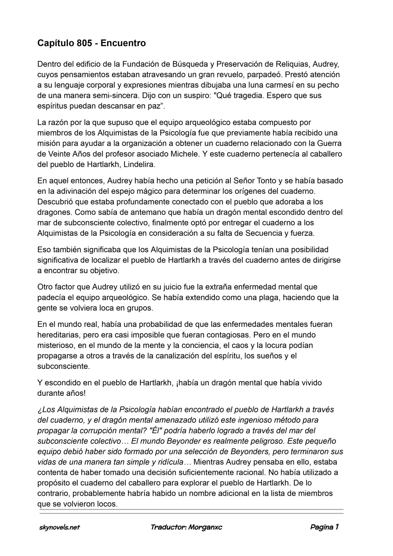 Lord Of The Mysteries (Novela) - Capítulo 805 - Página 1 - LectorTMOo