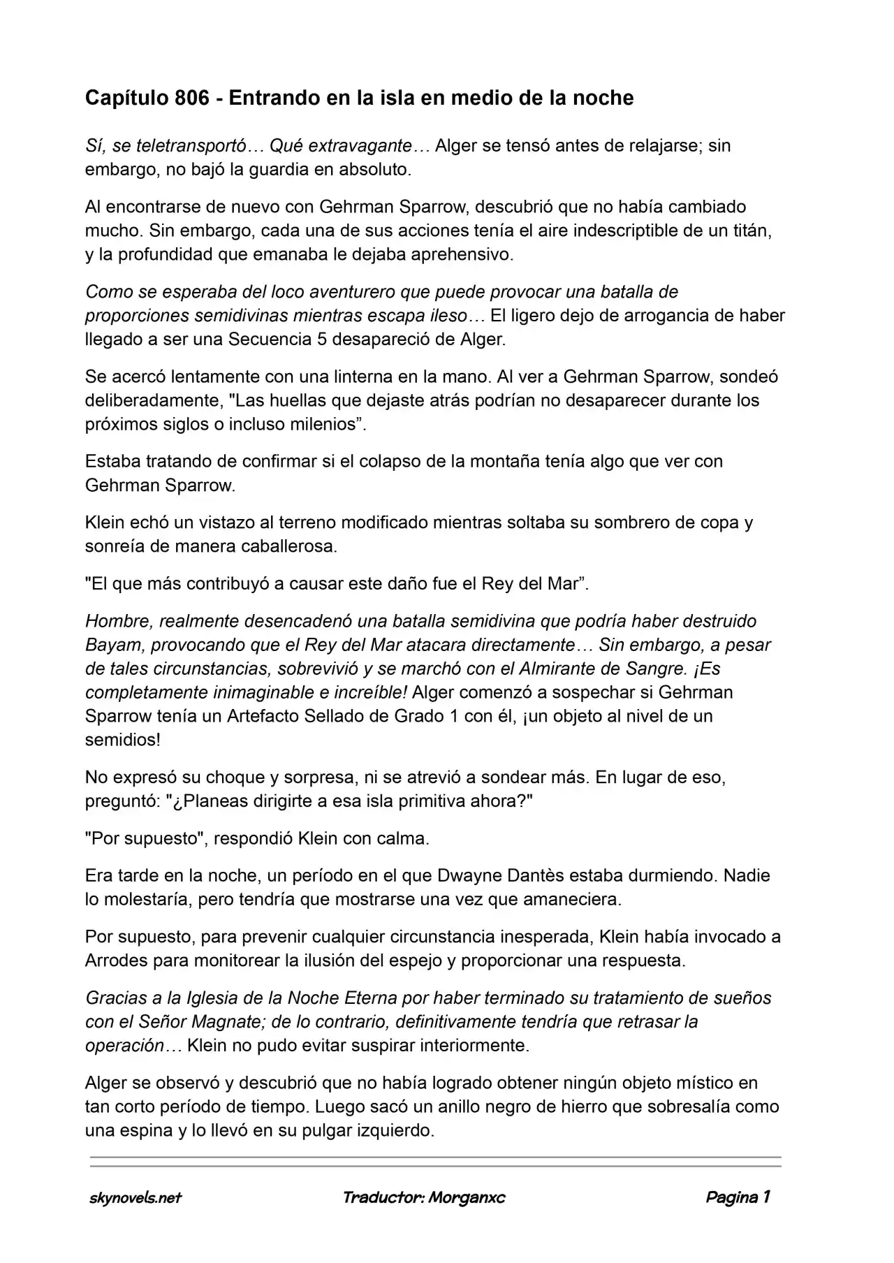Lord Of The Mysteries (Novela) - Capítulo 806 - Página 1 - LectorTMOo