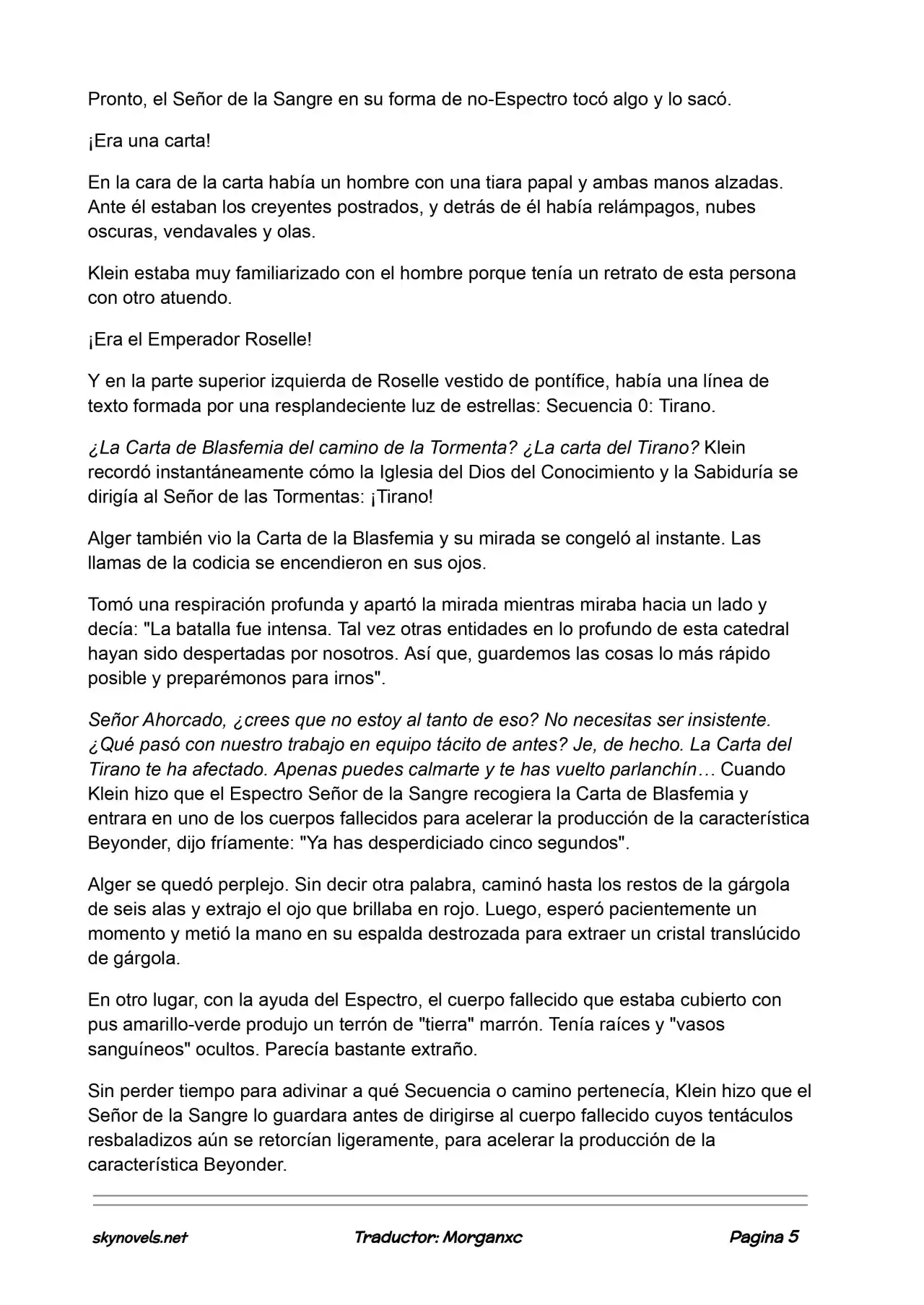 Lord Of The Mysteries (Novela) - Capítulo 813 - Página 5 - LectorTMOo