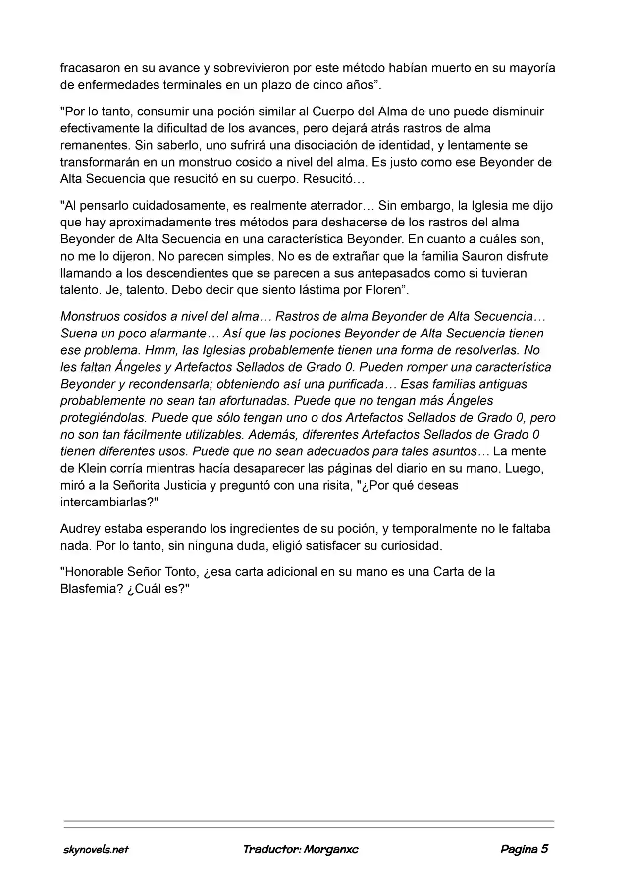 Lord Of The Mysteries (Novela) - Capítulo 821 - Página 5 - LectorTMOo