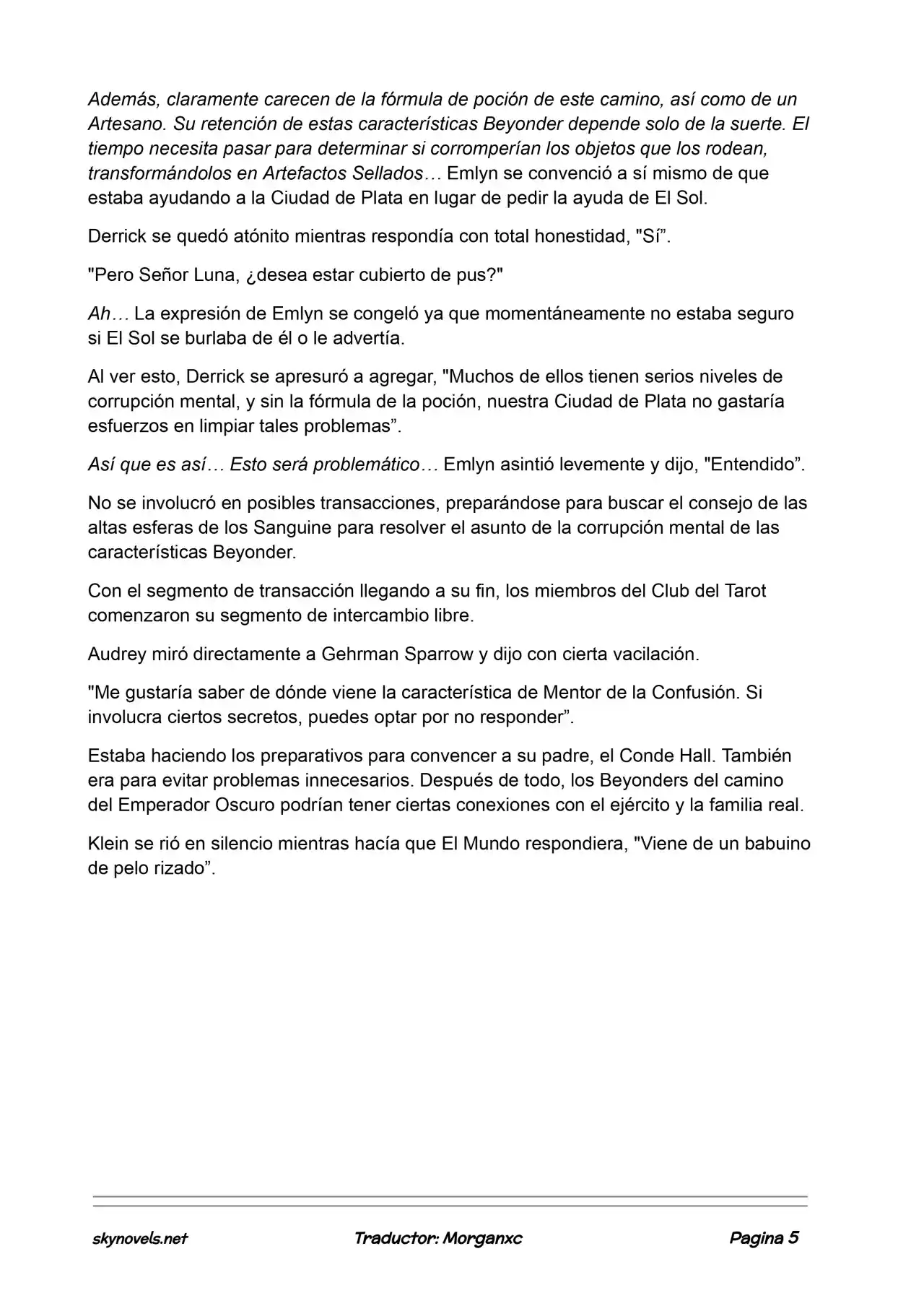 Lord Of The Mysteries (Novela) - Capítulo 823 - Página 5 - LectorTMOo