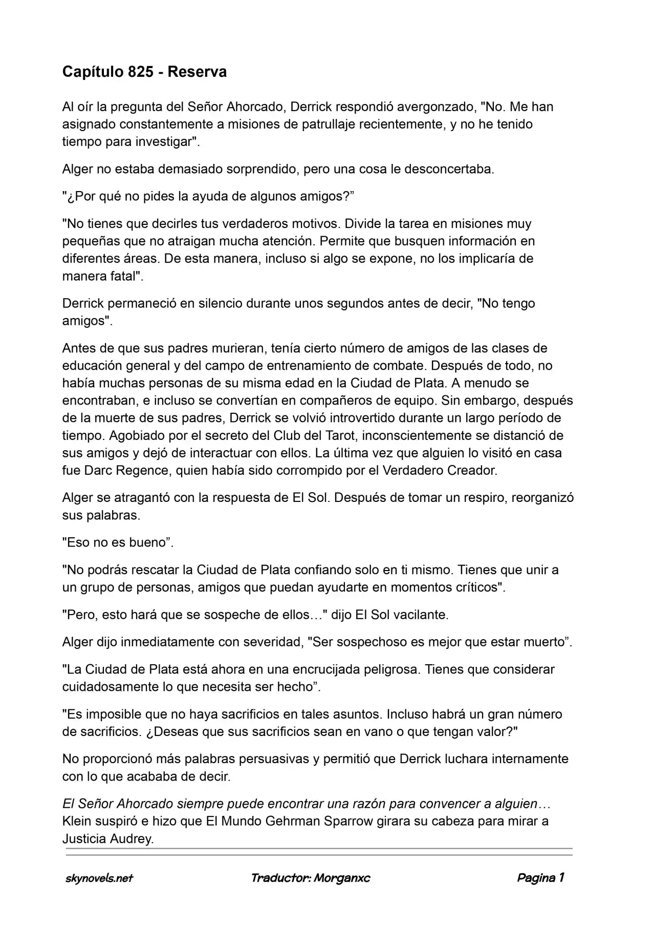 Lord Of The Mysteries (Novela) - Capítulo 825 - Página 1 - LectorTMOo