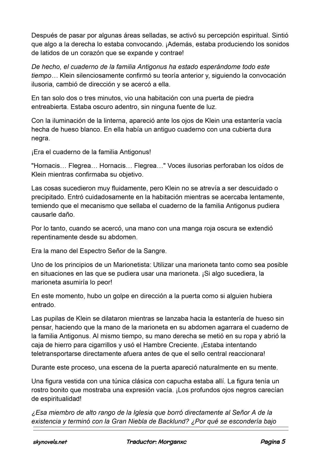 Lord Of The Mysteries (Novela) - Capítulo 831 - Página 5 - LectorTMOo
