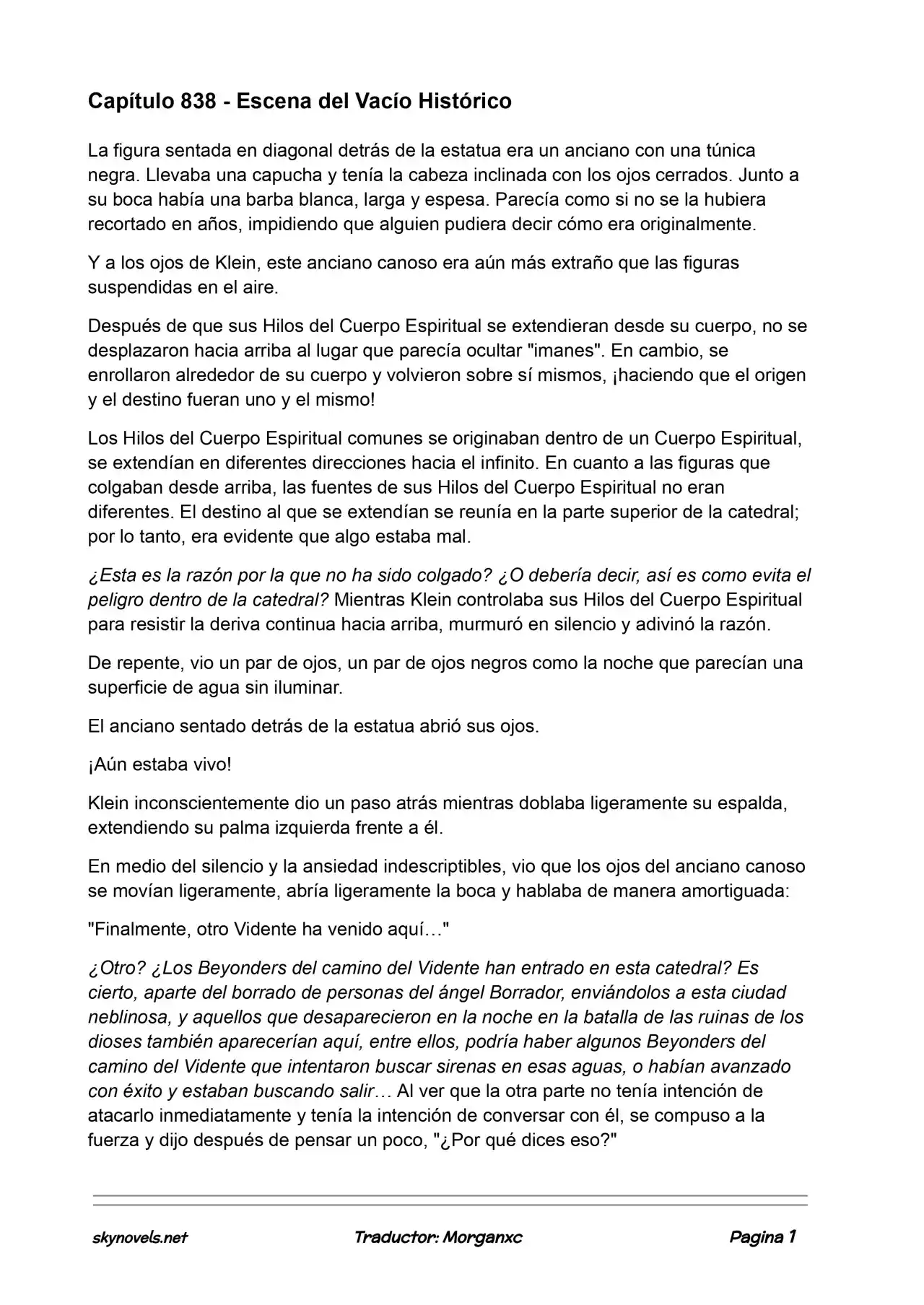Lord Of The Mysteries (Novela) - Capítulo 838 - Página 1 - LectorTMOo