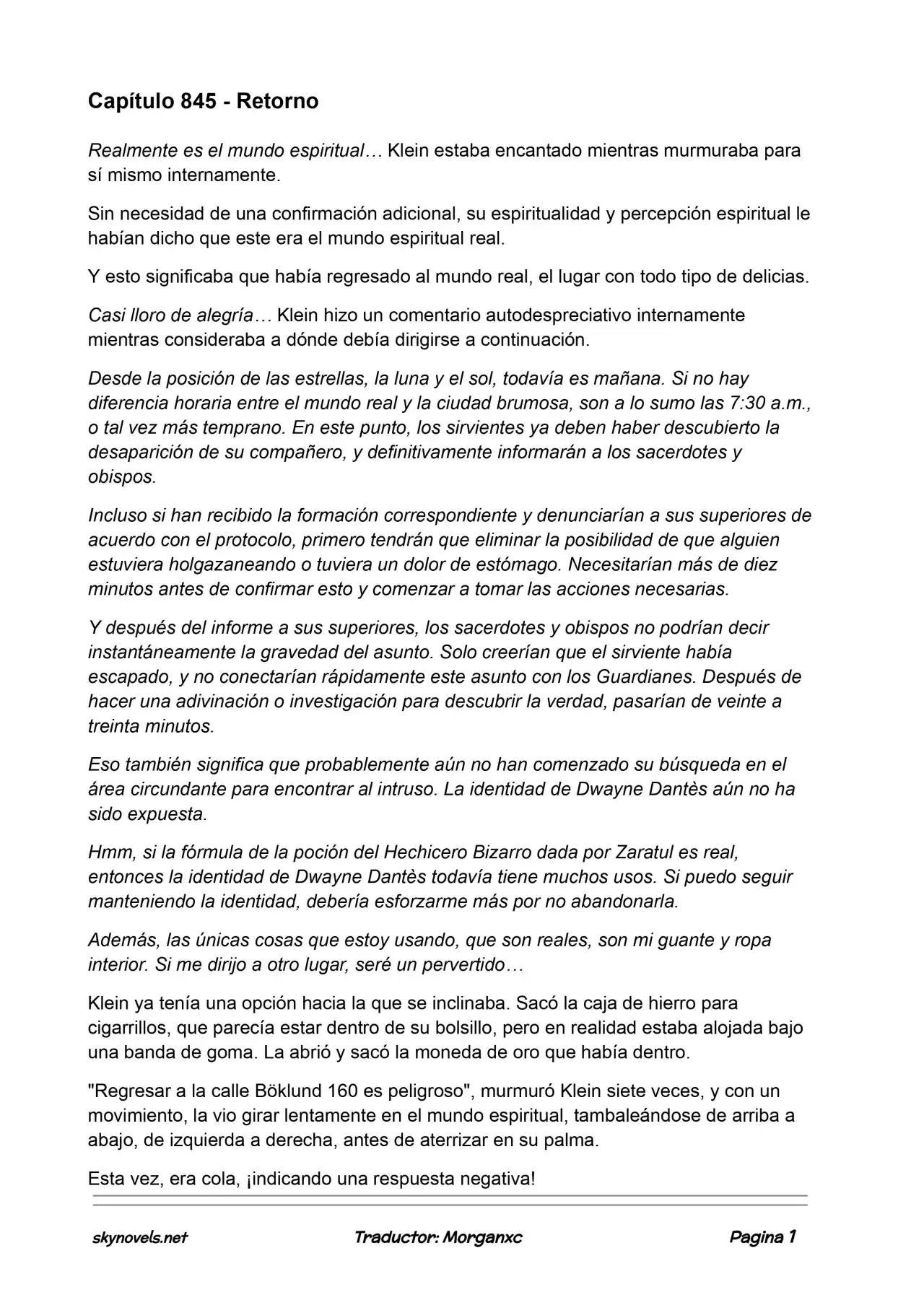 Lord Of The Mysteries (Novela) - Capítulo 845 - Página 1 - LectorTMOo