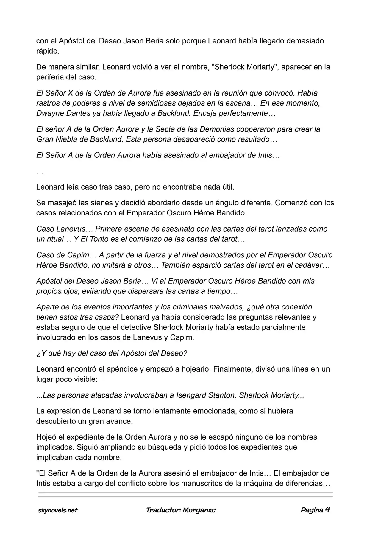 Lord Of The Mysteries (Novela) - Capítulo 847 - Página 4 - LectorTMOo