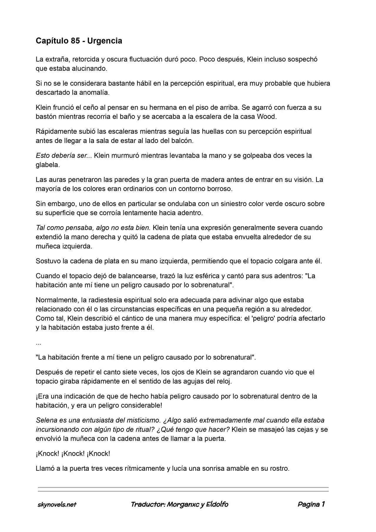 Lord Of The Mysteries (Novela) - Capítulo 85 - Página 1 - LectorTMOo