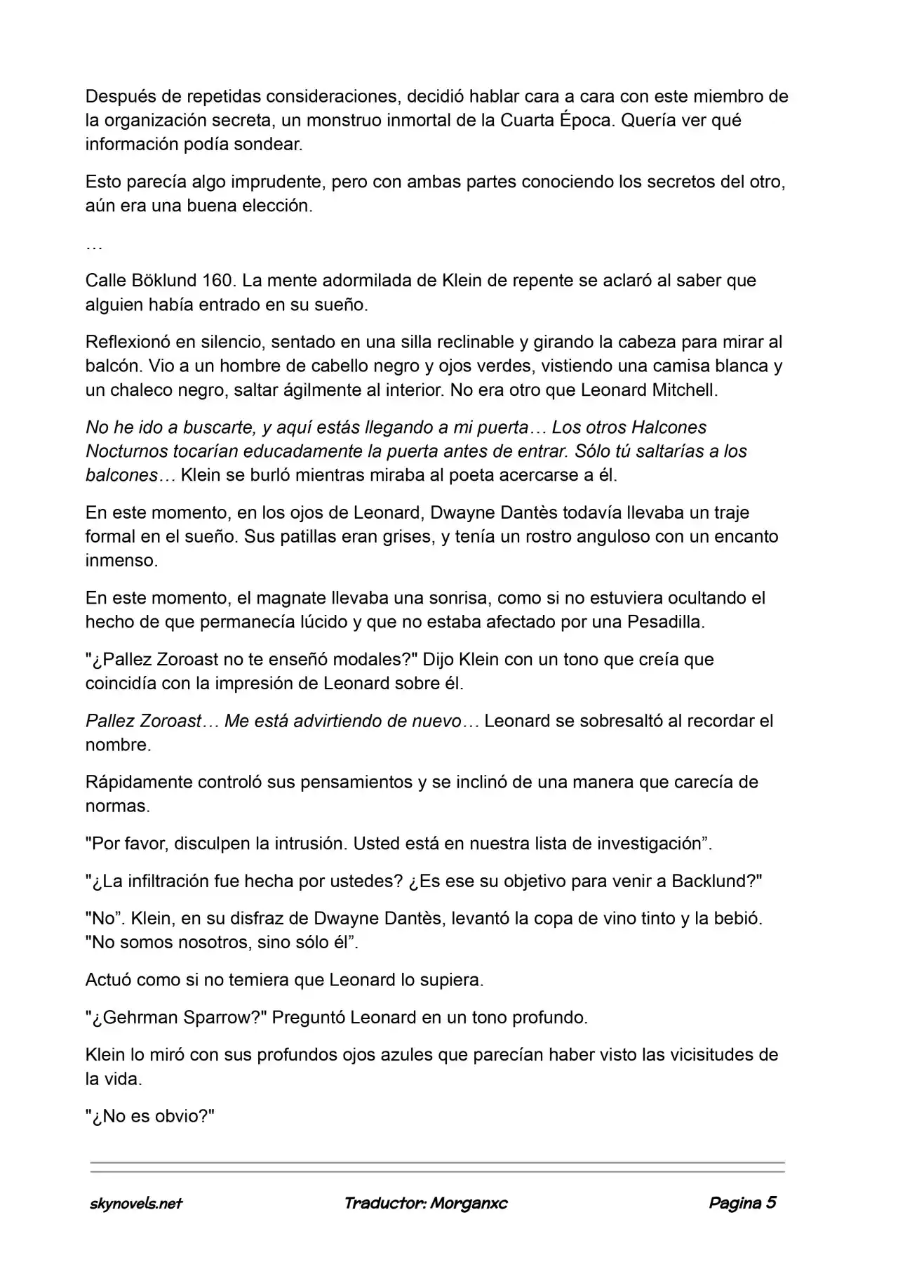 Lord Of The Mysteries (Novela) - Capítulo 852 - Página 5 - LectorTMOo