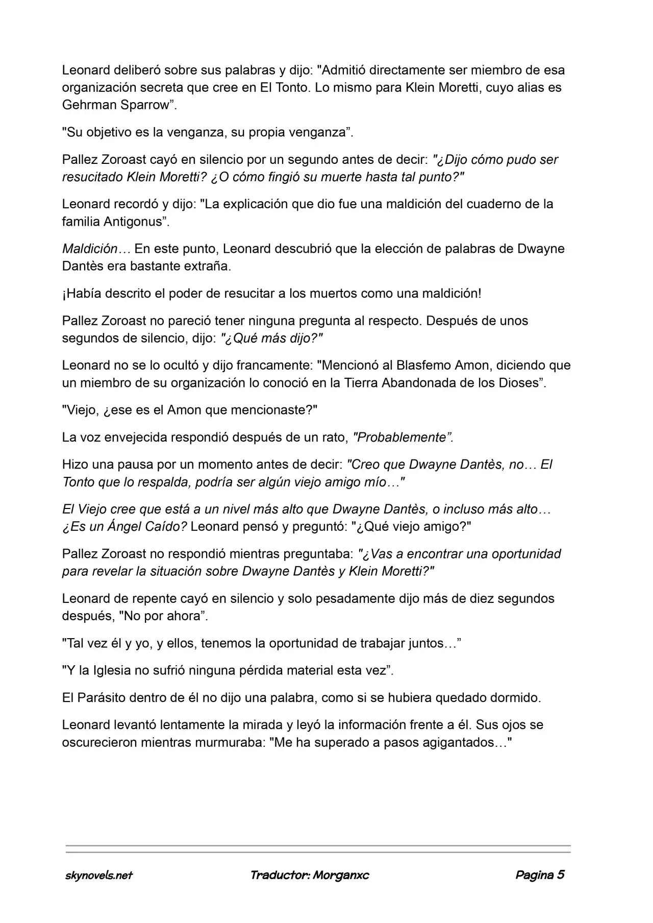 Lord Of The Mysteries (Novela) - Capítulo 853 - Página 5 - LectorTMOo