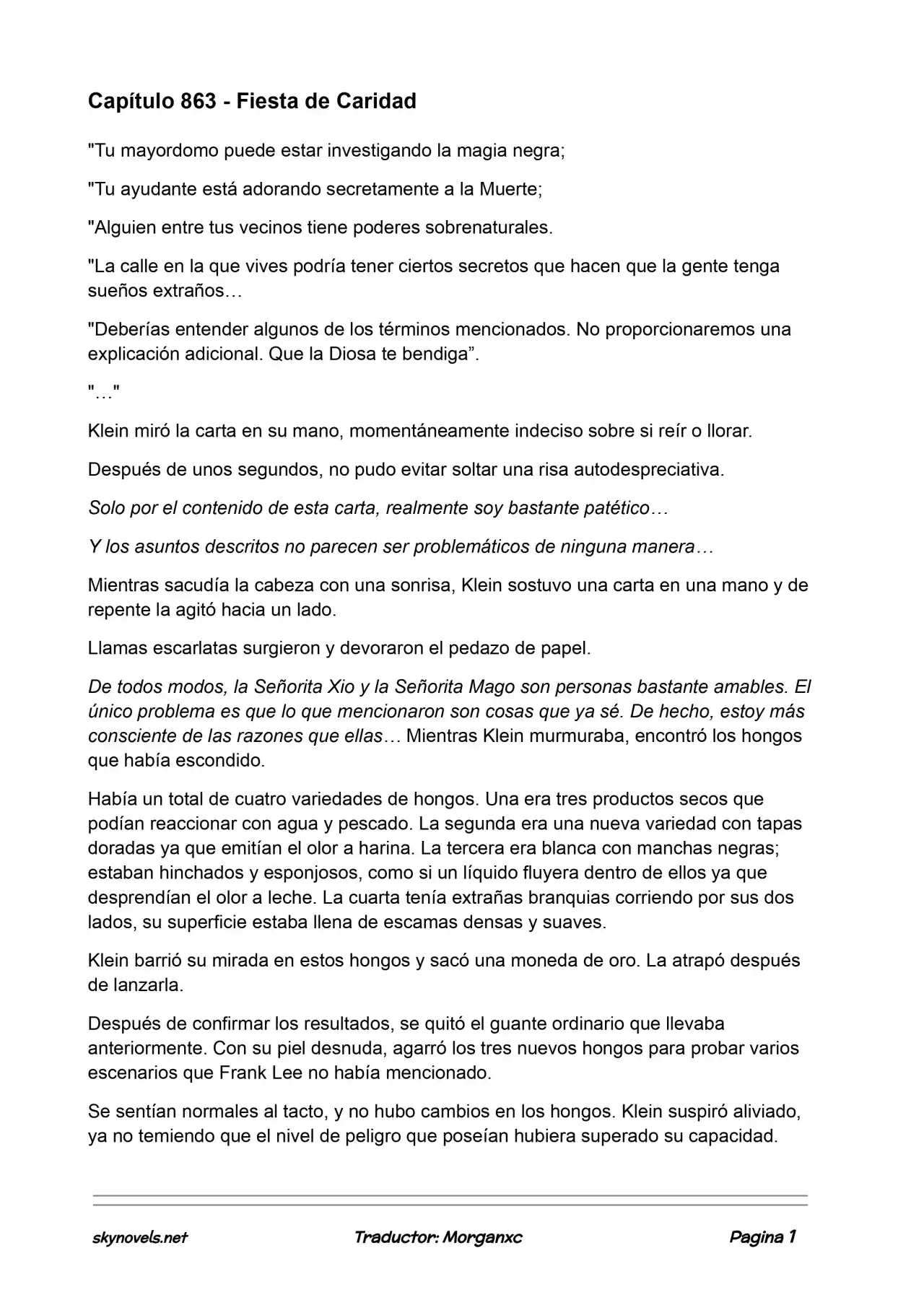 Lord Of The Mysteries (Novela) - Capítulo 863 - Página 1 - LectorTMOo