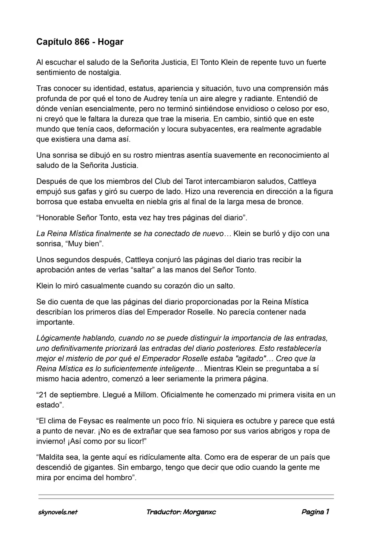 Lord Of The Mysteries (Novela) - Capítulo 866 - Página 1 - LectorTMOo