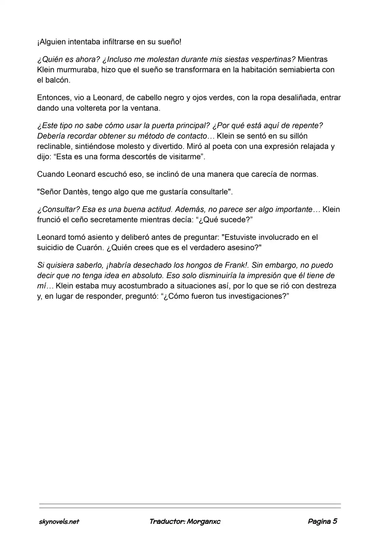 Lord Of The Mysteries (Novela) - Capítulo 873 - Página 5 - LectorTMOo