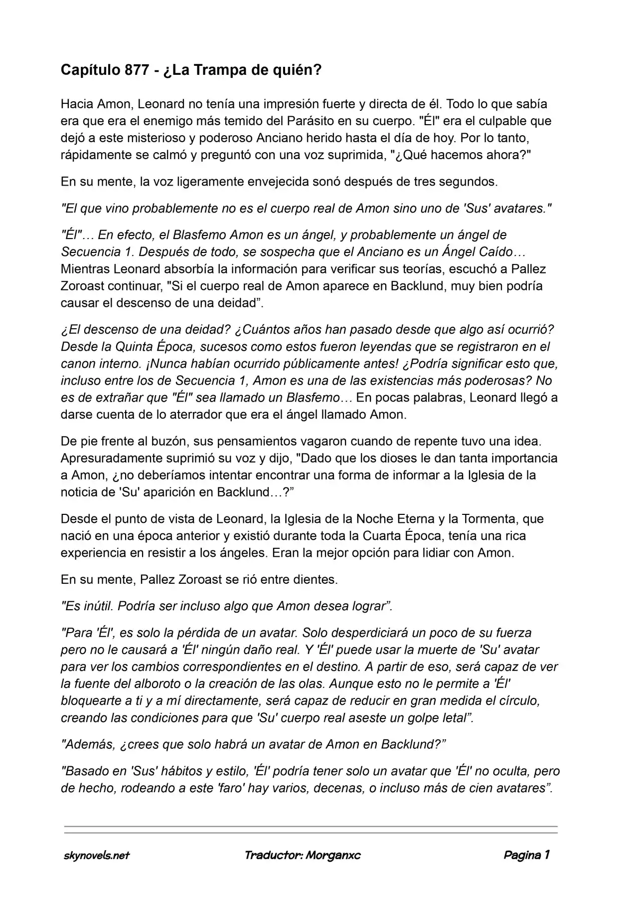 Lord Of The Mysteries (Novela) - Capítulo 877 - Página 1 - LectorTMOo