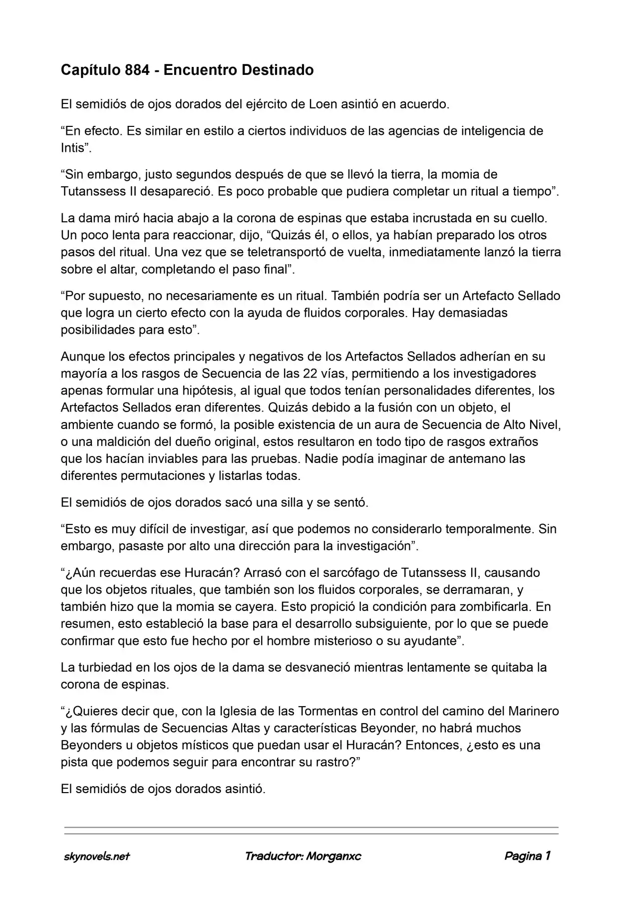 Lord Of The Mysteries (Novela) - Capítulo 884 - Página 1 - LectorTMOo