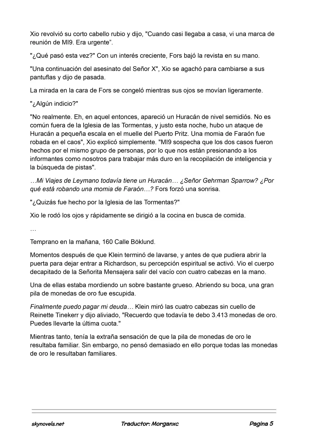 Lord Of The Mysteries (Novela) - Capítulo 884 - Página 5 - LectorTMOo