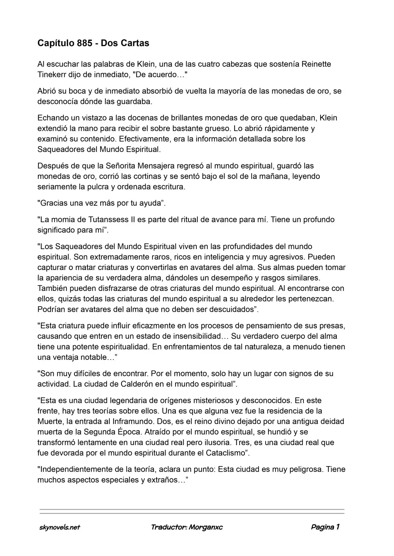 Lord Of The Mysteries (Novela) - Capítulo 885 - Página 1 - LectorTMOo