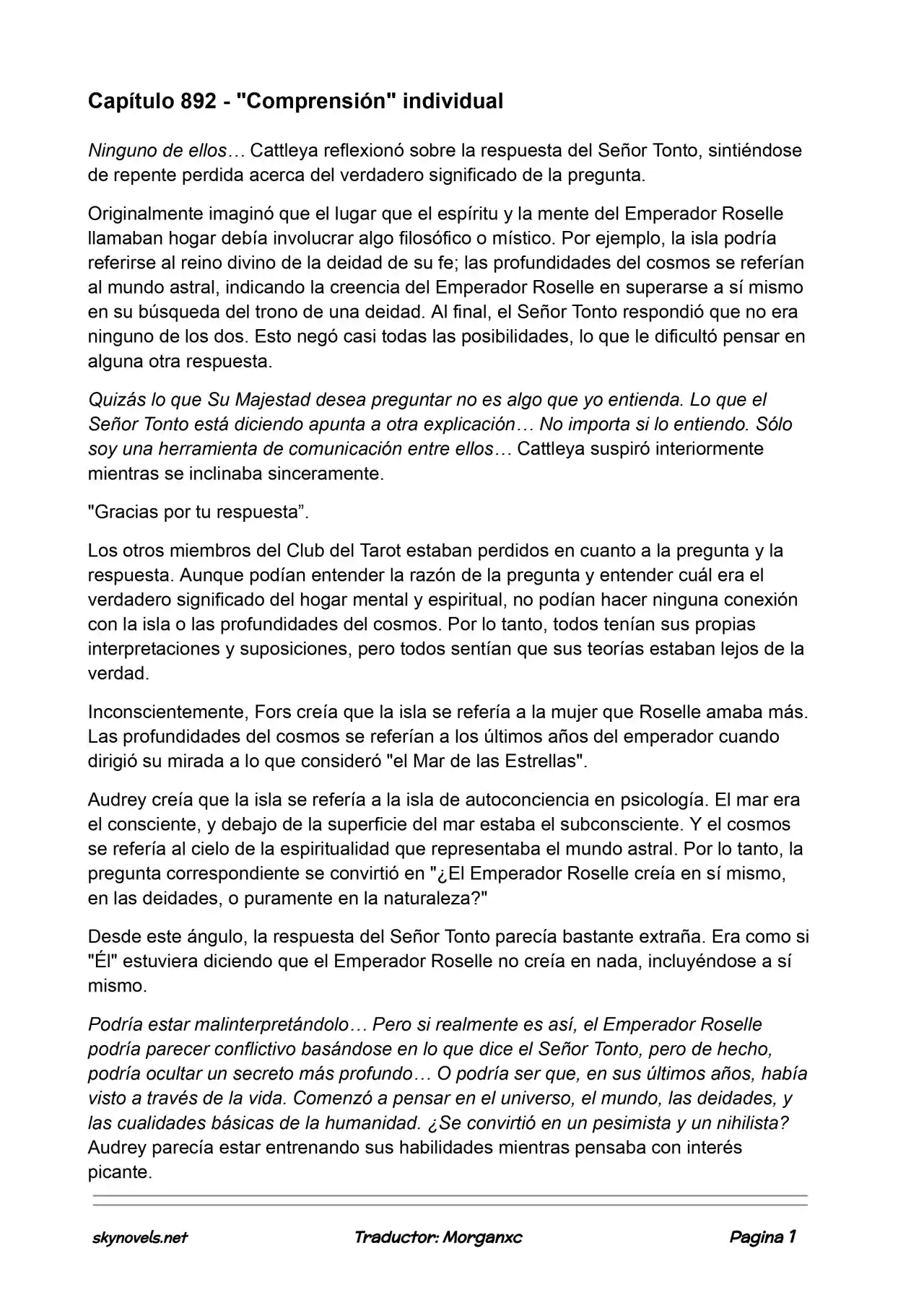Lord Of The Mysteries (Novela) - Capítulo 892 - Página 1 - LectorTMOo
