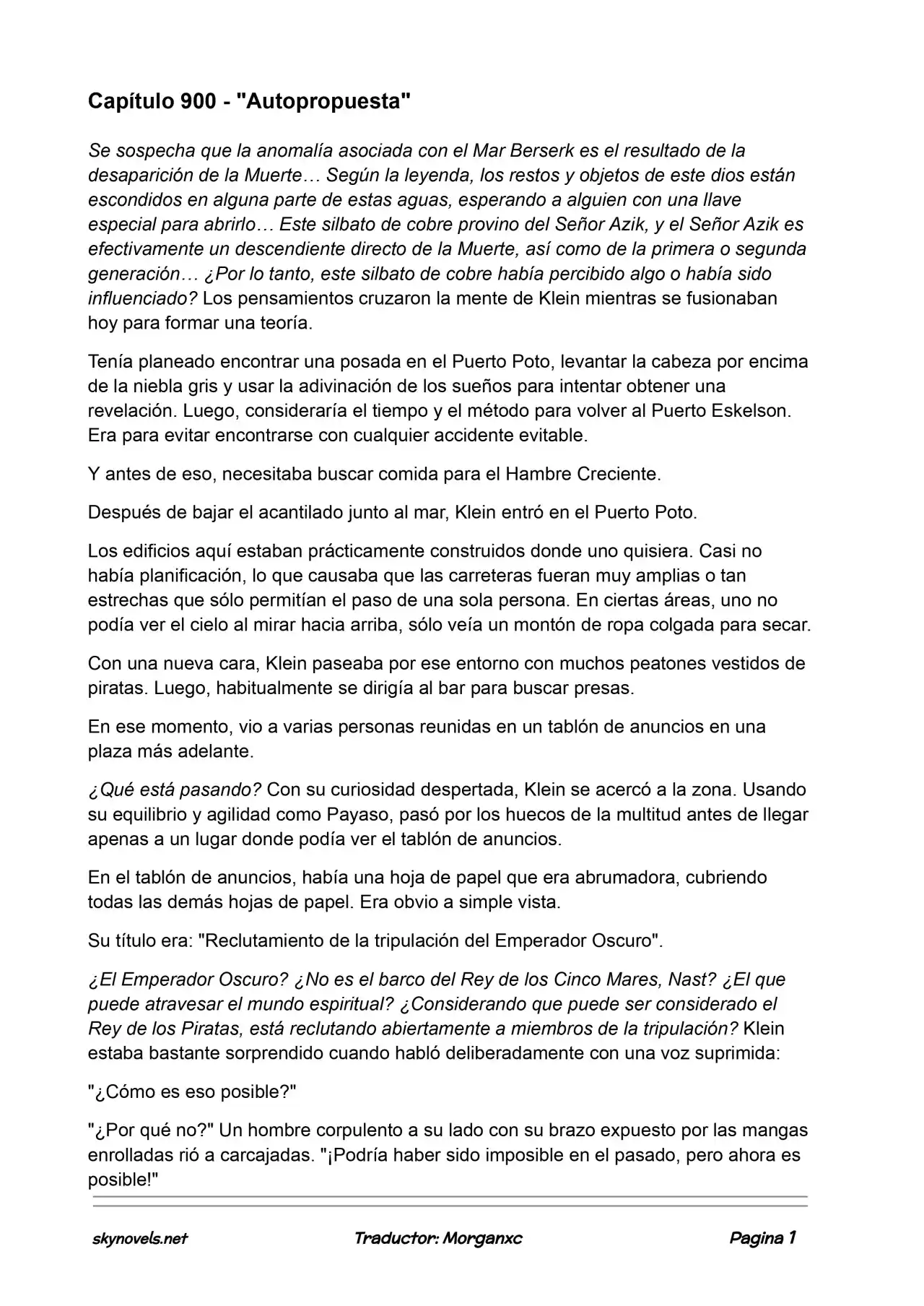 Lord Of The Mysteries (Novela) - Capítulo 900 - Página 1 - LectorTMOo
