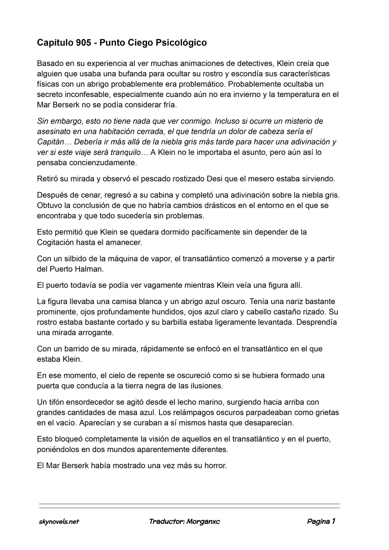 Lord Of The Mysteries (Novela) - Capítulo 905 - Página 1 - LectorTMOo