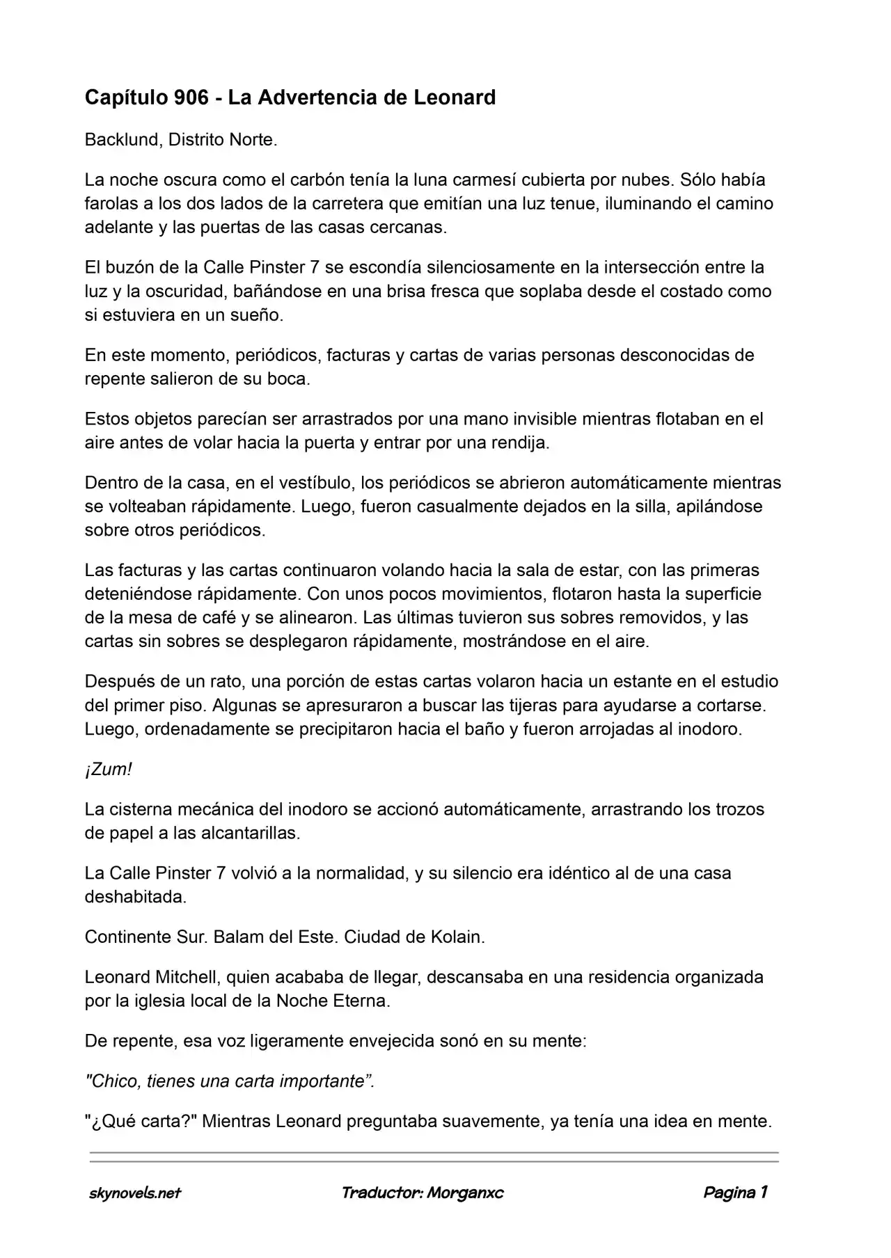Lord Of The Mysteries (Novela) - Capítulo 906 - Página 1 - LectorTMOo