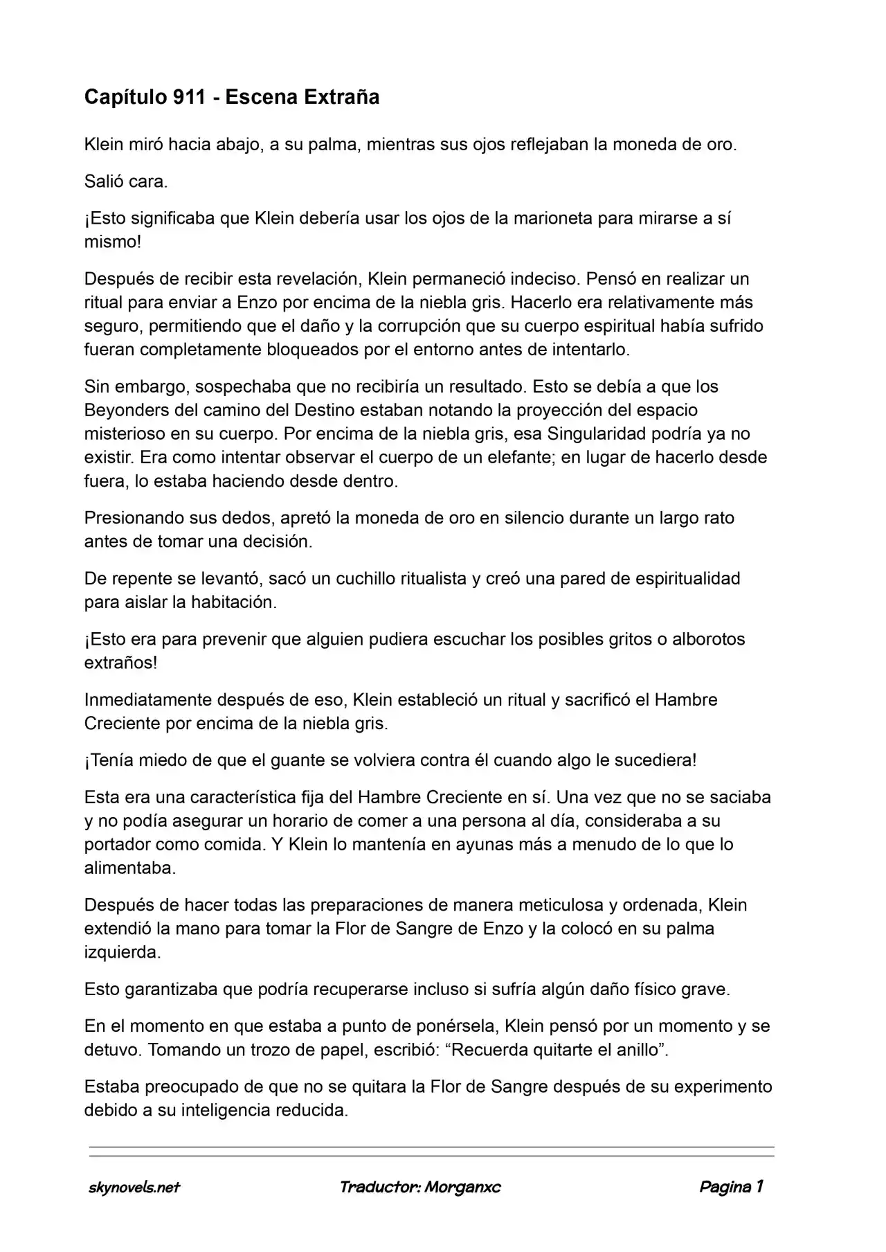 Lord Of The Mysteries (Novela) - Capítulo 911 - Página 1 - LectorTMOo