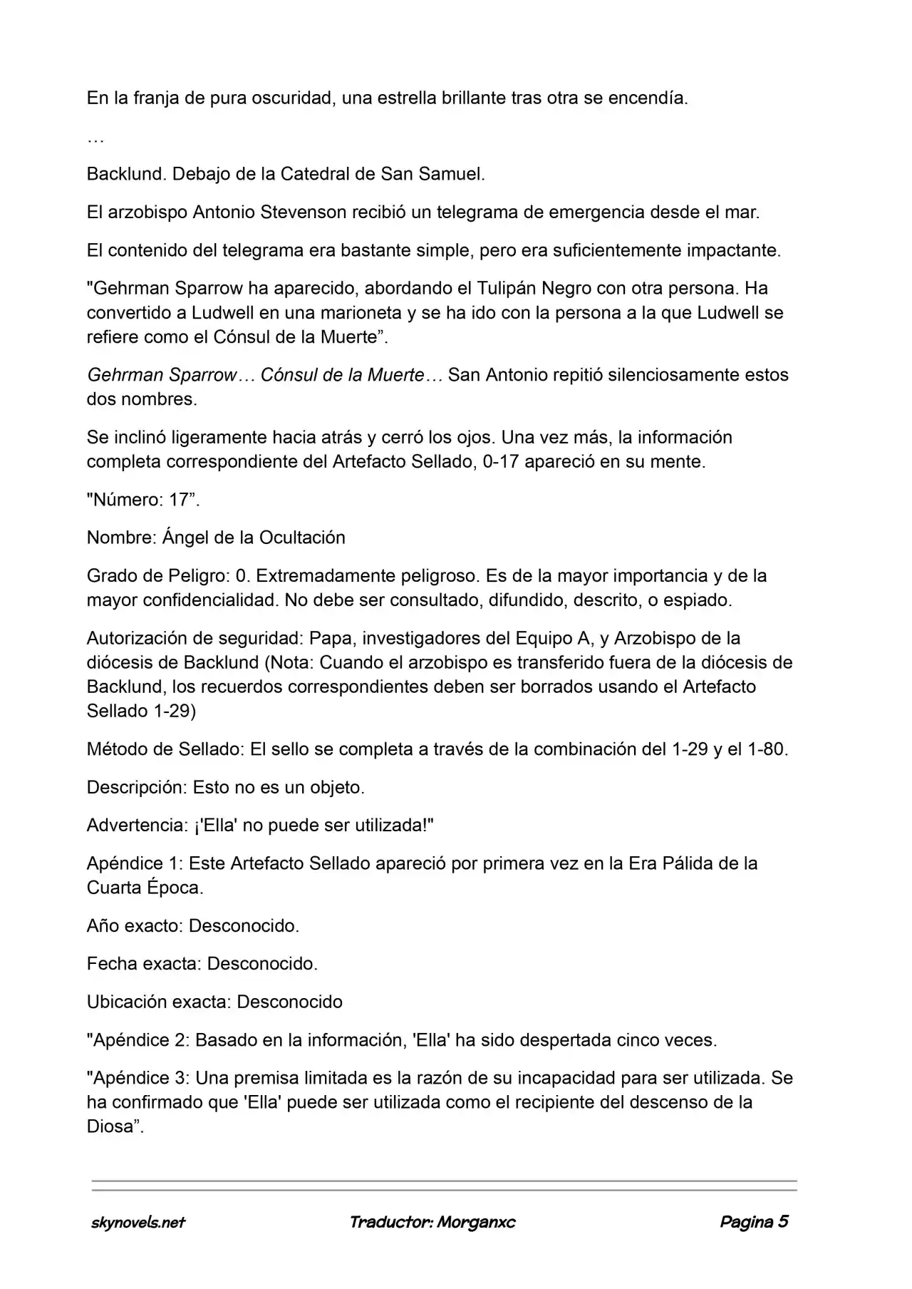 Lord Of The Mysteries (Novela) - Capítulo 917 - Página 5 - LectorTMOo