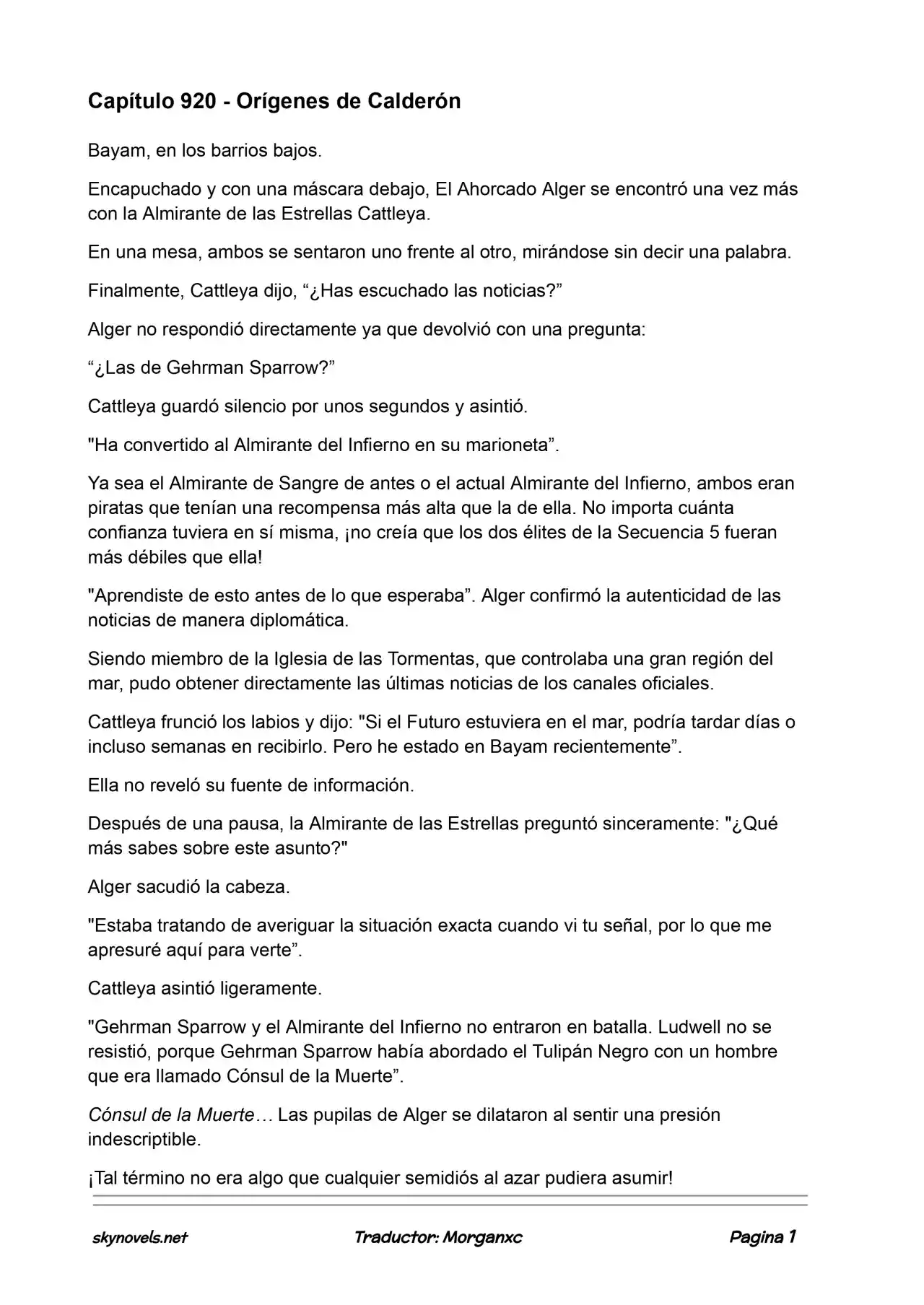 Lord Of The Mysteries (Novela) - Capítulo 920 - Página 1 - LectorTMOo