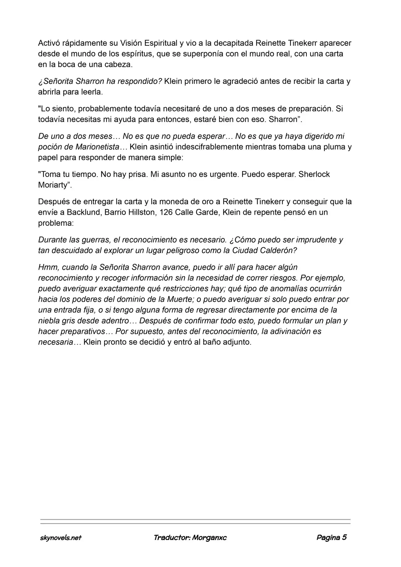 Lord Of The Mysteries (Novela) - Capítulo 924 - Página 5 - LectorTMOo