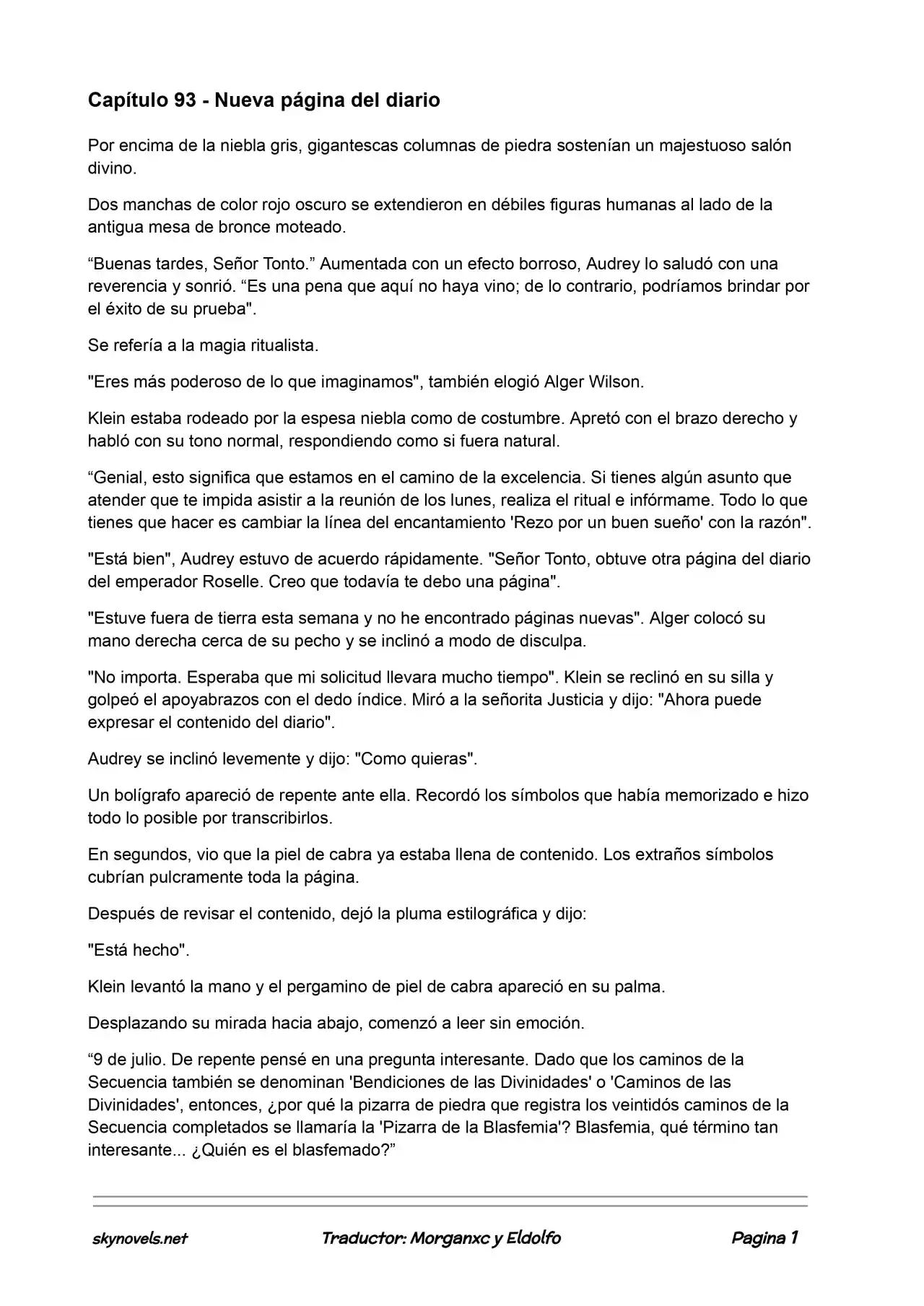 Lord Of The Mysteries (Novela) - Capítulo 93 - Página 1 - LectorTMOo