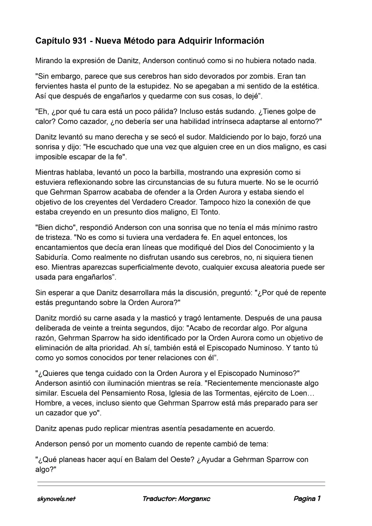 Lord Of The Mysteries (Novela) - Capítulo 931 - Página 1 - LectorTMOo