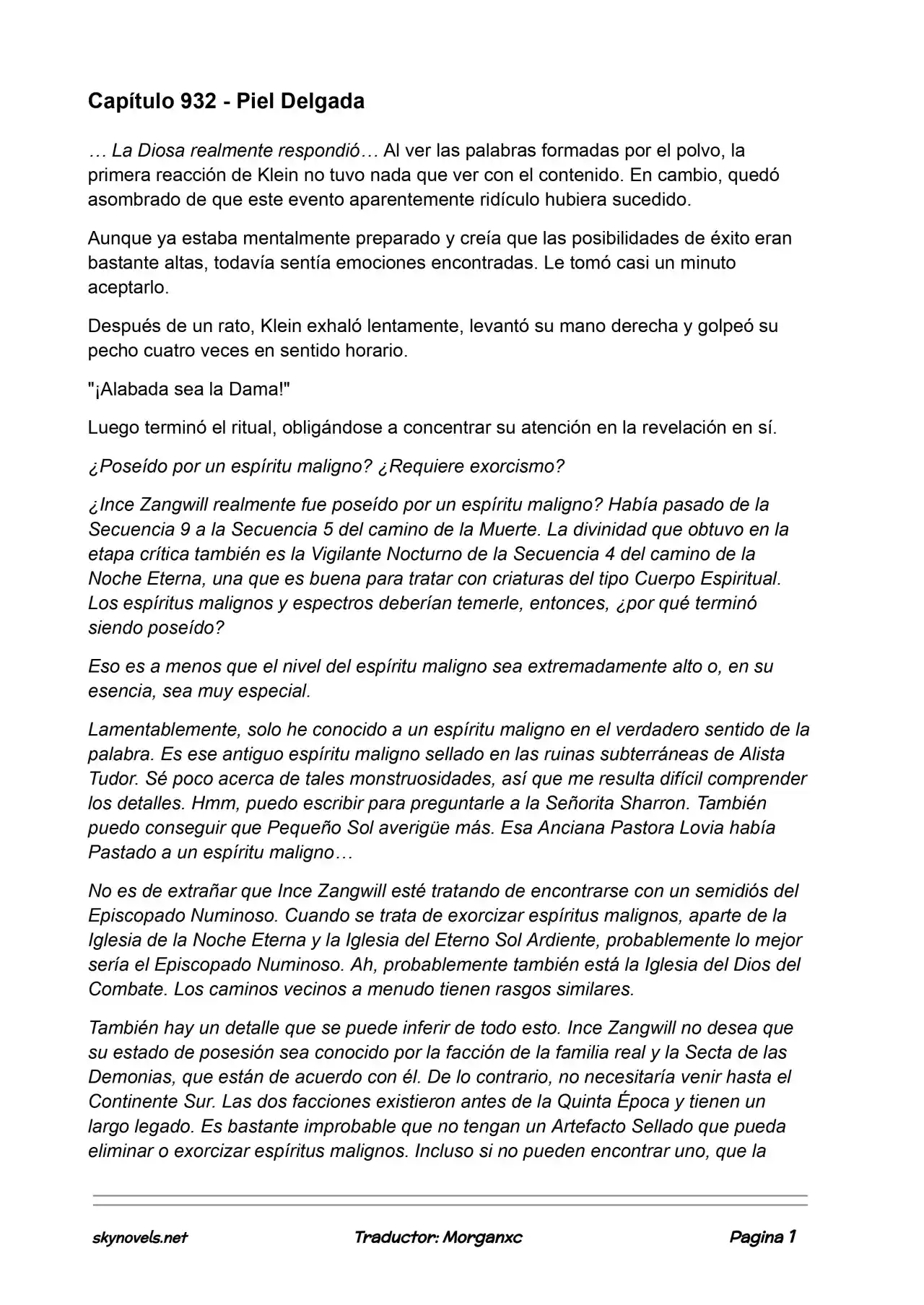 Lord Of The Mysteries (Novela) - Capítulo 932 - Página 1 - LectorTMOo