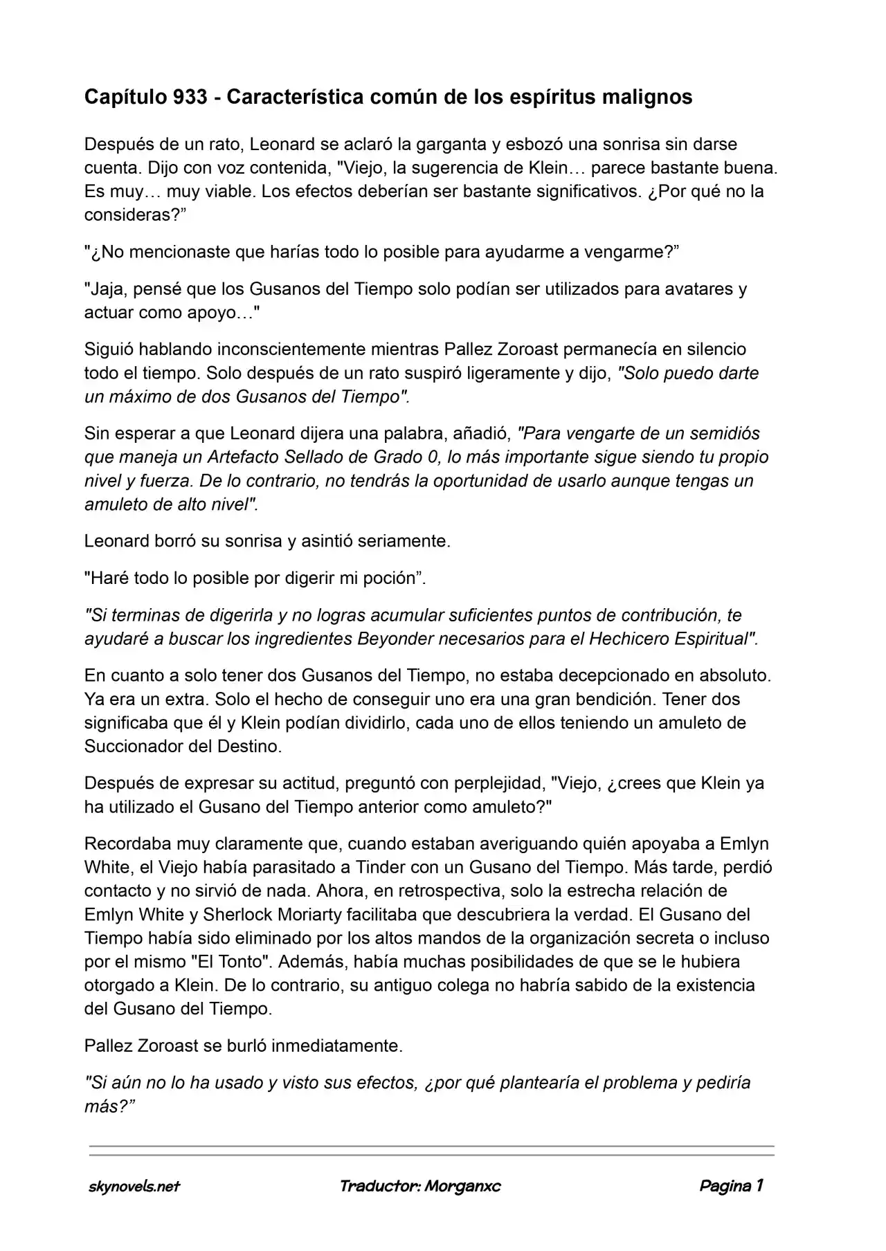 Lord Of The Mysteries (Novela) - Capítulo 933 - Página 1 - LectorTMOo