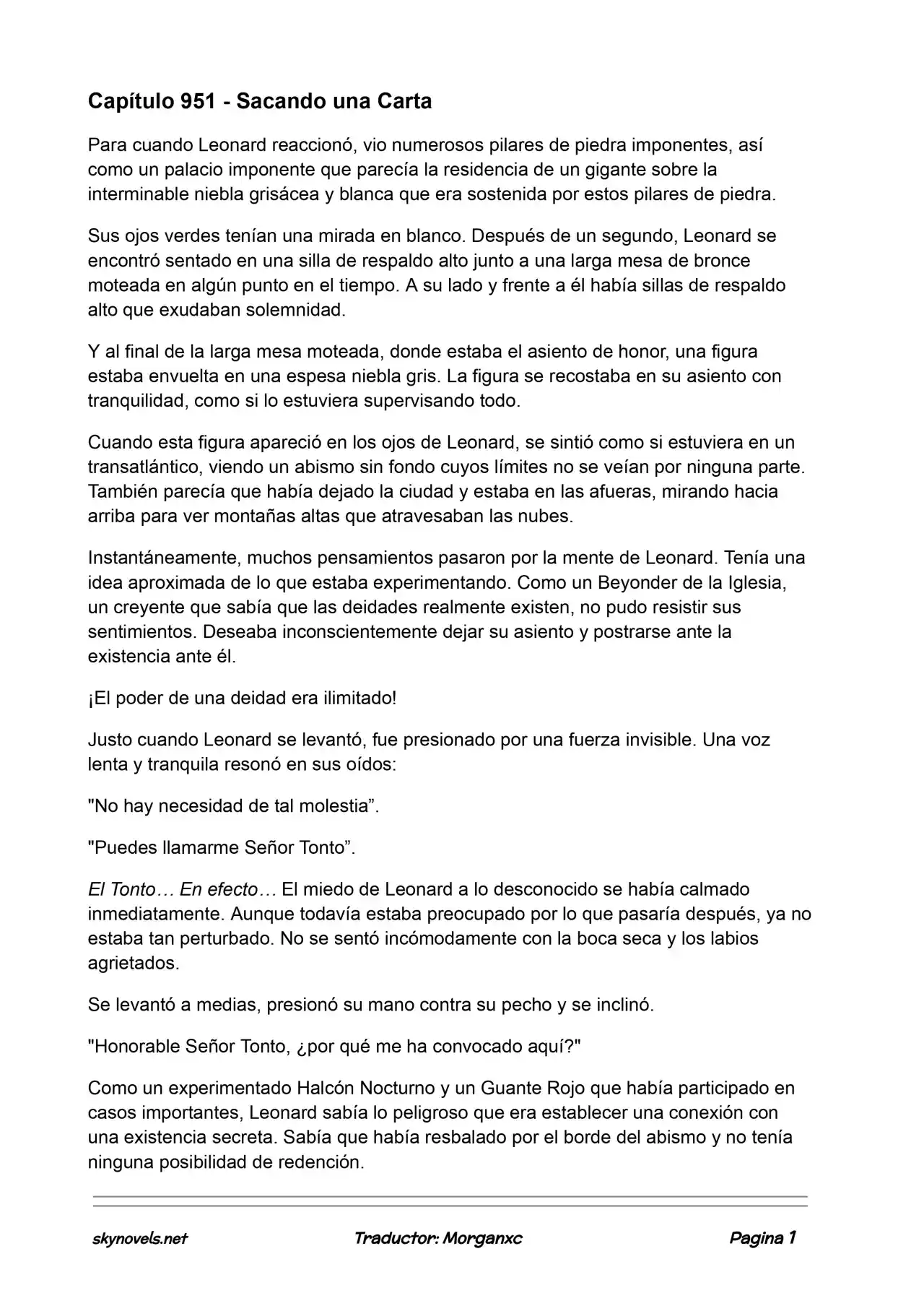 Lord Of The Mysteries (Novela) - Capítulo 951 - Página 1 - LectorTMOo