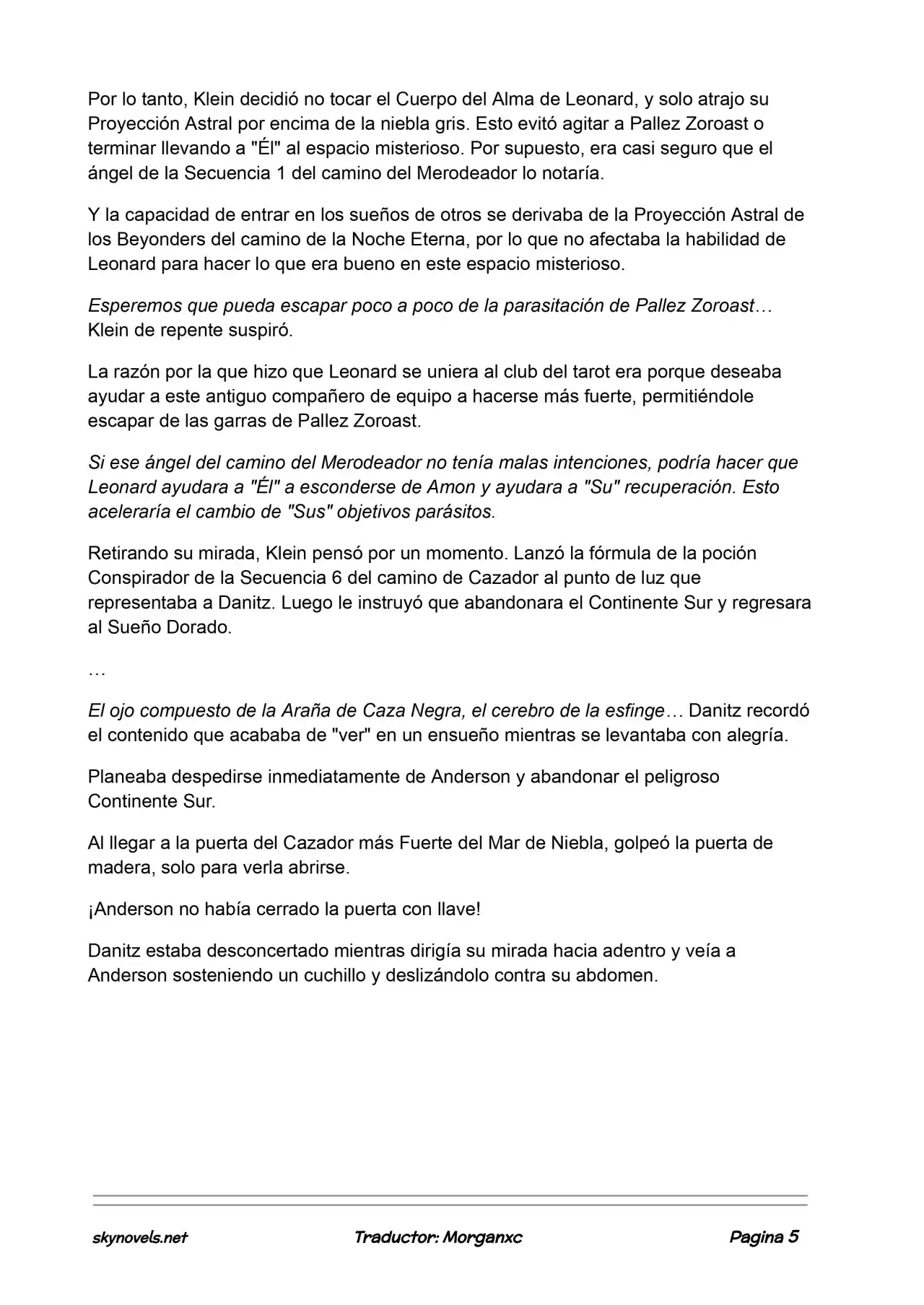 Lord Of The Mysteries (Novela) - Capítulo 951 - Página 5 - LectorTMOo