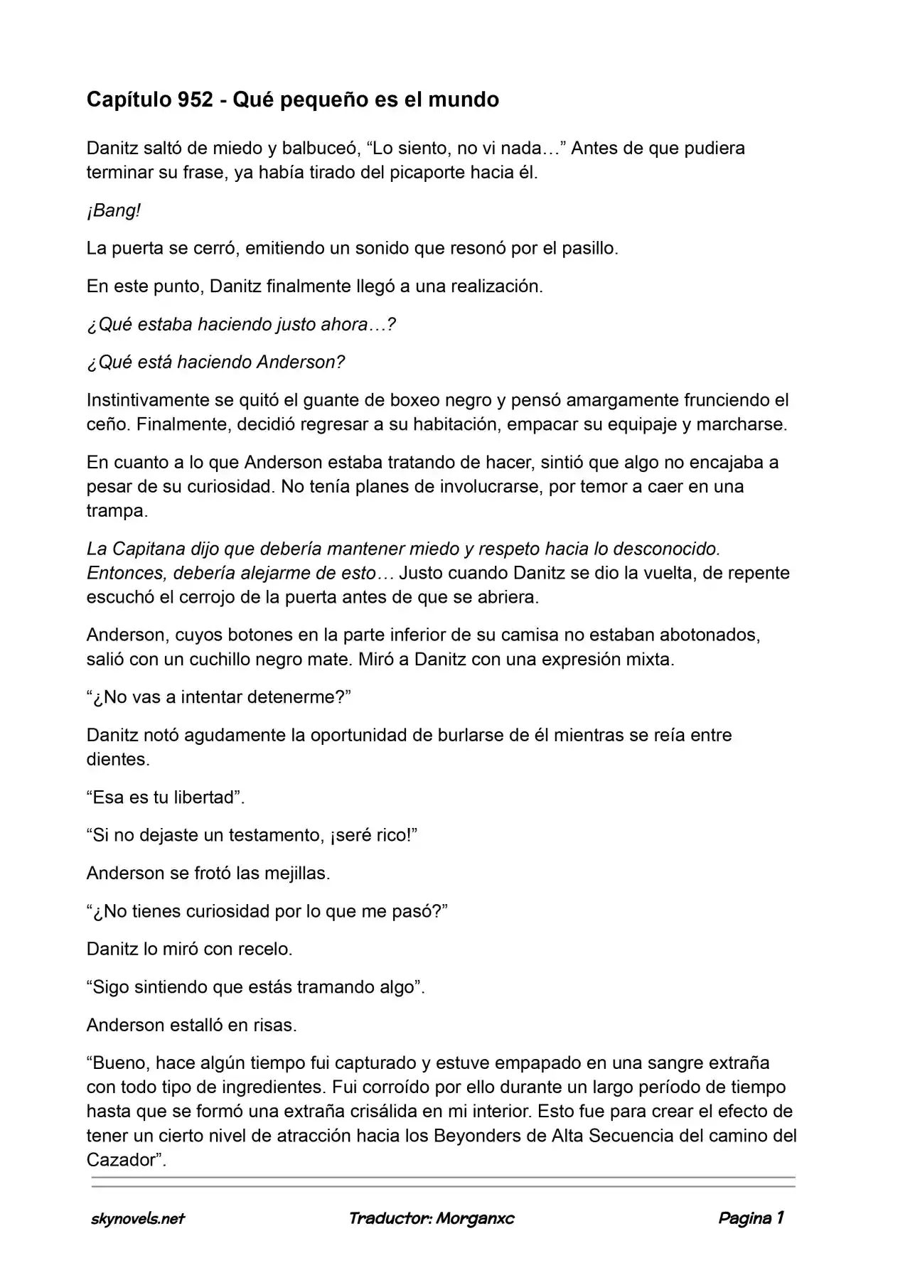 Lord Of The Mysteries (Novela) - Capítulo 952 - Página 1 - LectorTMOo