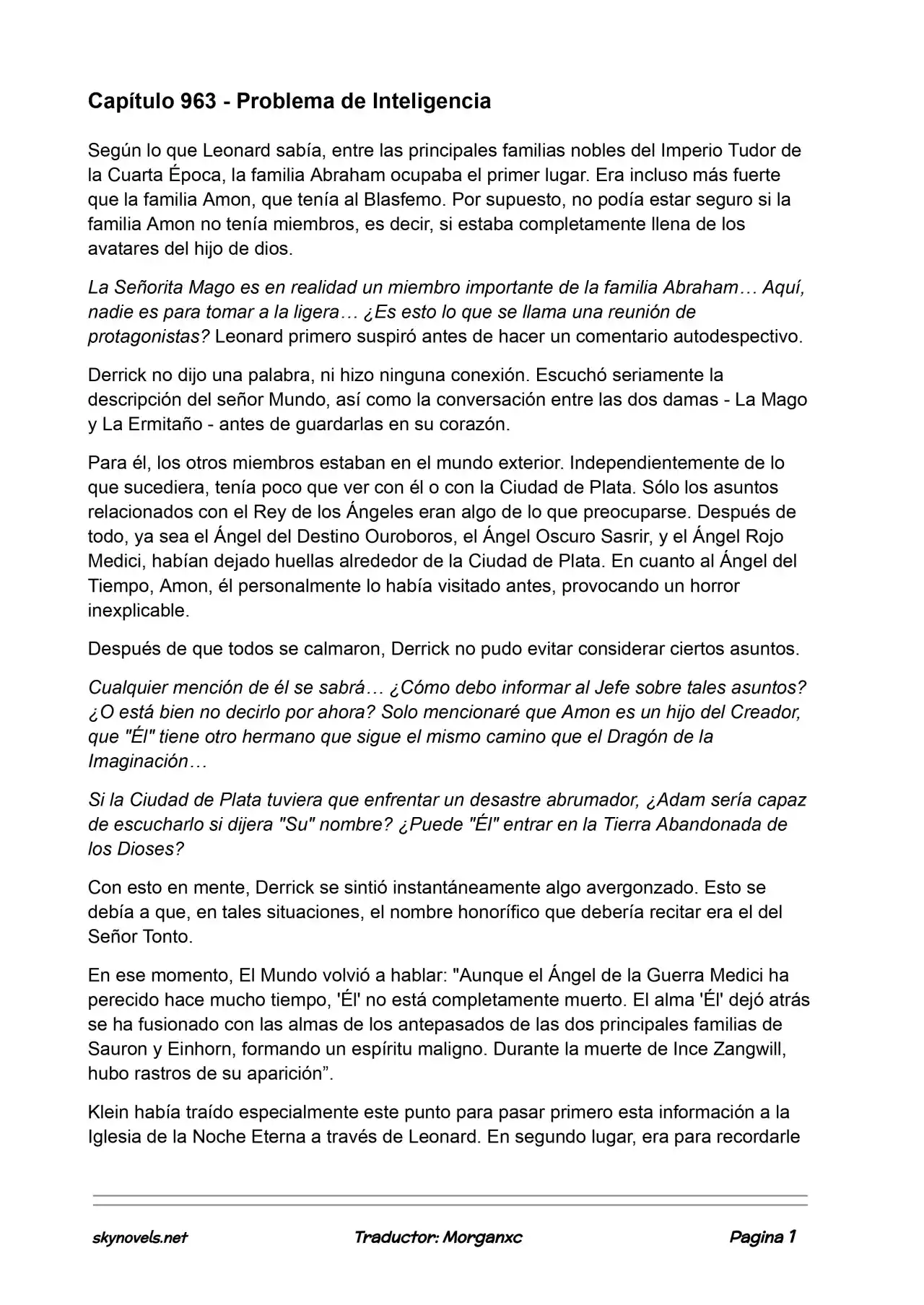 Lord Of The Mysteries (Novela) - Capítulo 963 - Página 1 - LectorTMOo