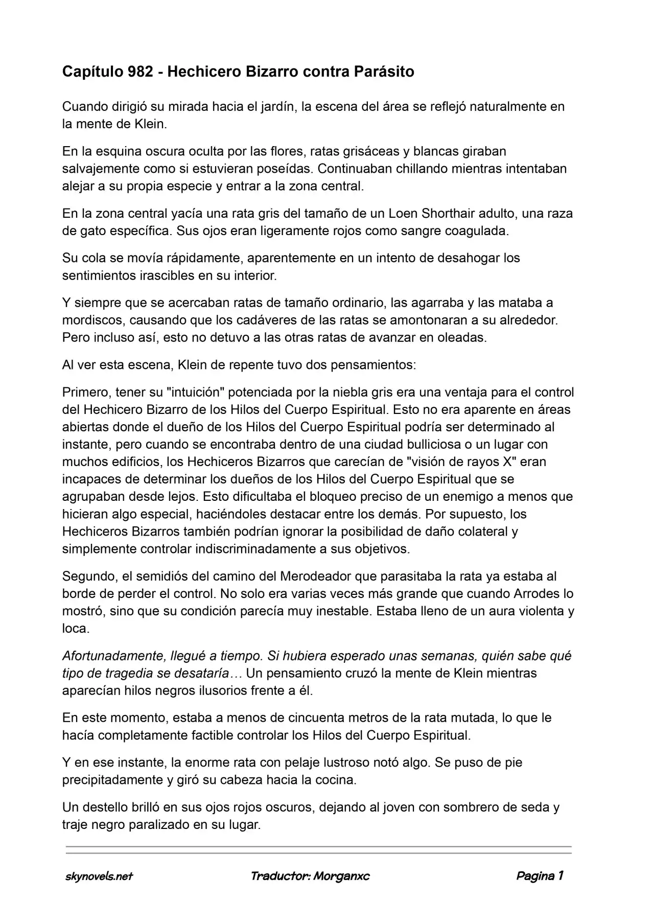 Lord Of The Mysteries (Novela) - Capítulo 982 - Página 1 - LectorTMOo