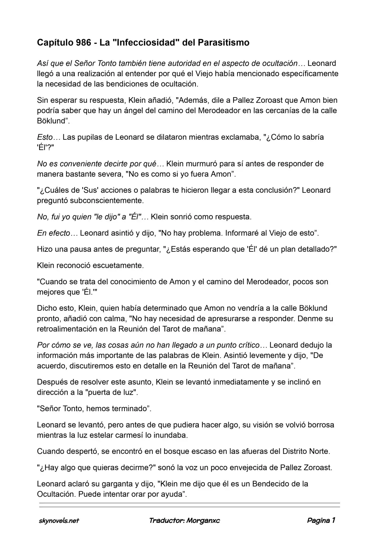 Lord Of The Mysteries (Novela) - Capítulo 986 - Página 1 - LectorTMOo