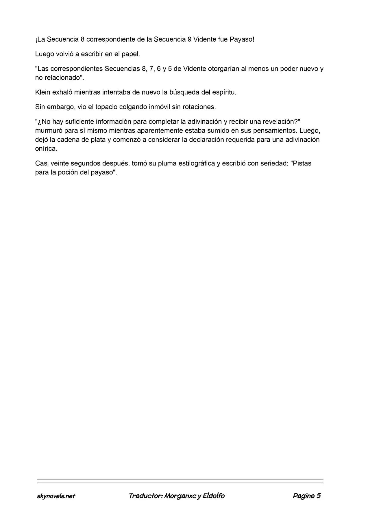 Lord Of The Mysteries (Novela) - Capítulo 99 - Página 5 - LectorTMOo