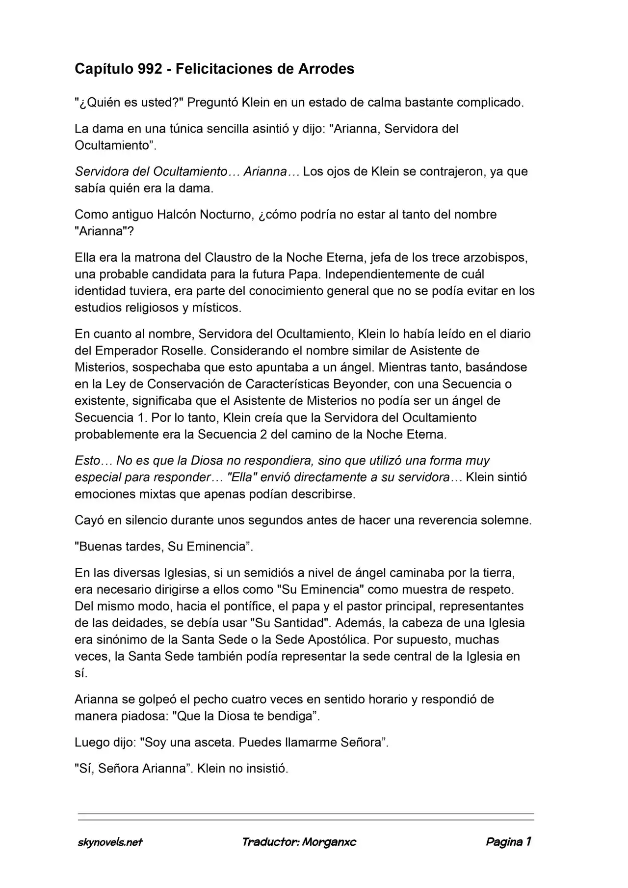 Lord Of The Mysteries (Novela) - Capítulo 992 - Página 1 - LectorTMOo