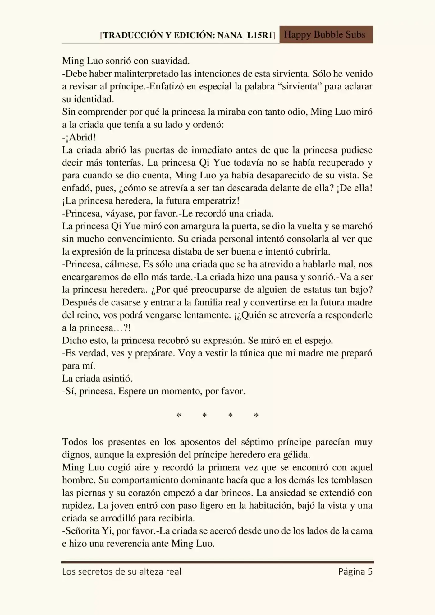 Los Secretos De Su Alteza Real (Novela) - Capítulo 12 - Página 5 - LectorTMOo