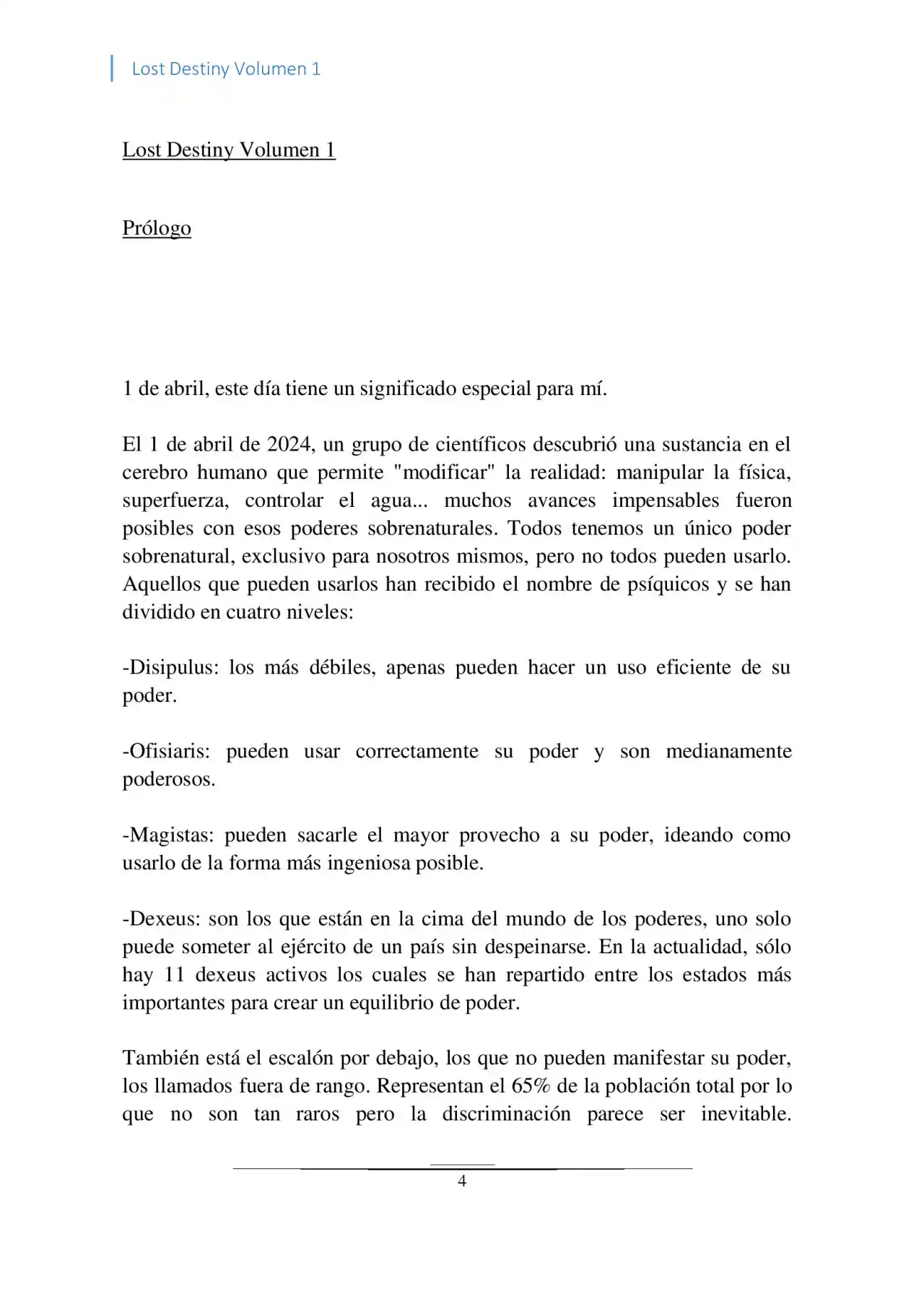 Lost Destiny (Novela) - Capítulo - Página 4 - LectorTMOo