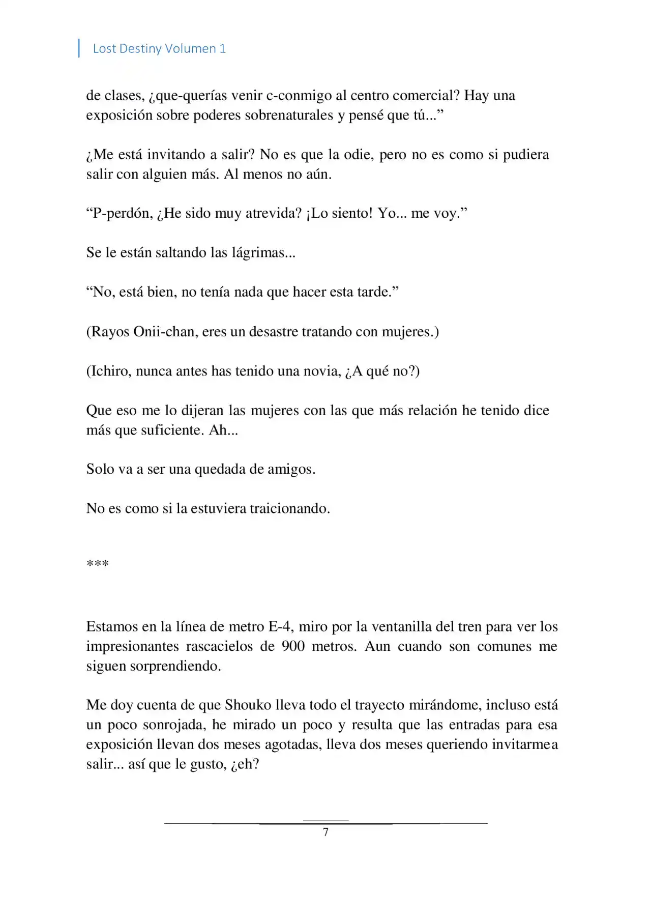 Lost Destiny (Novela) - Capítulo - Página 7 - LectorTMOo