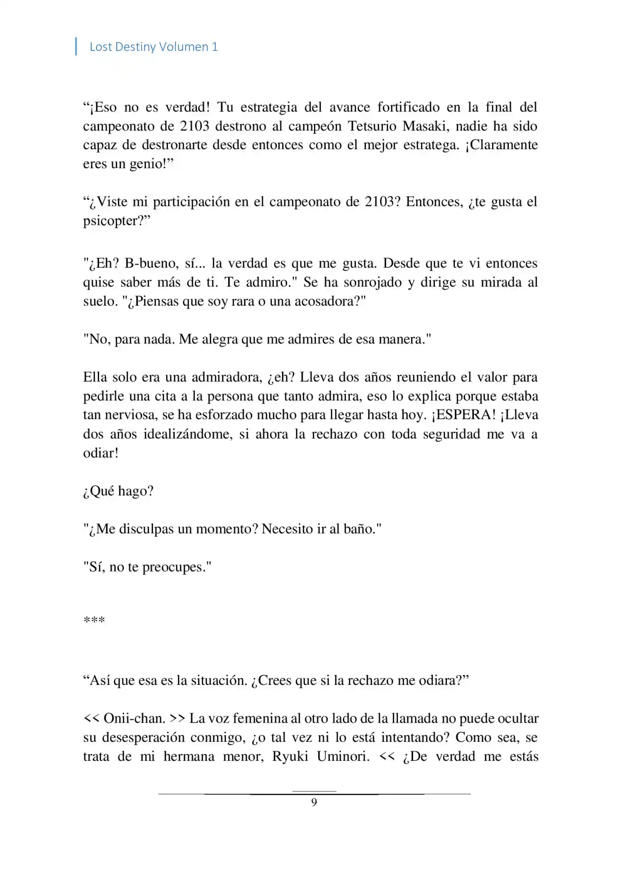 Lost Destiny (Novela) - Capítulo - Página 9 - LectorTMOo